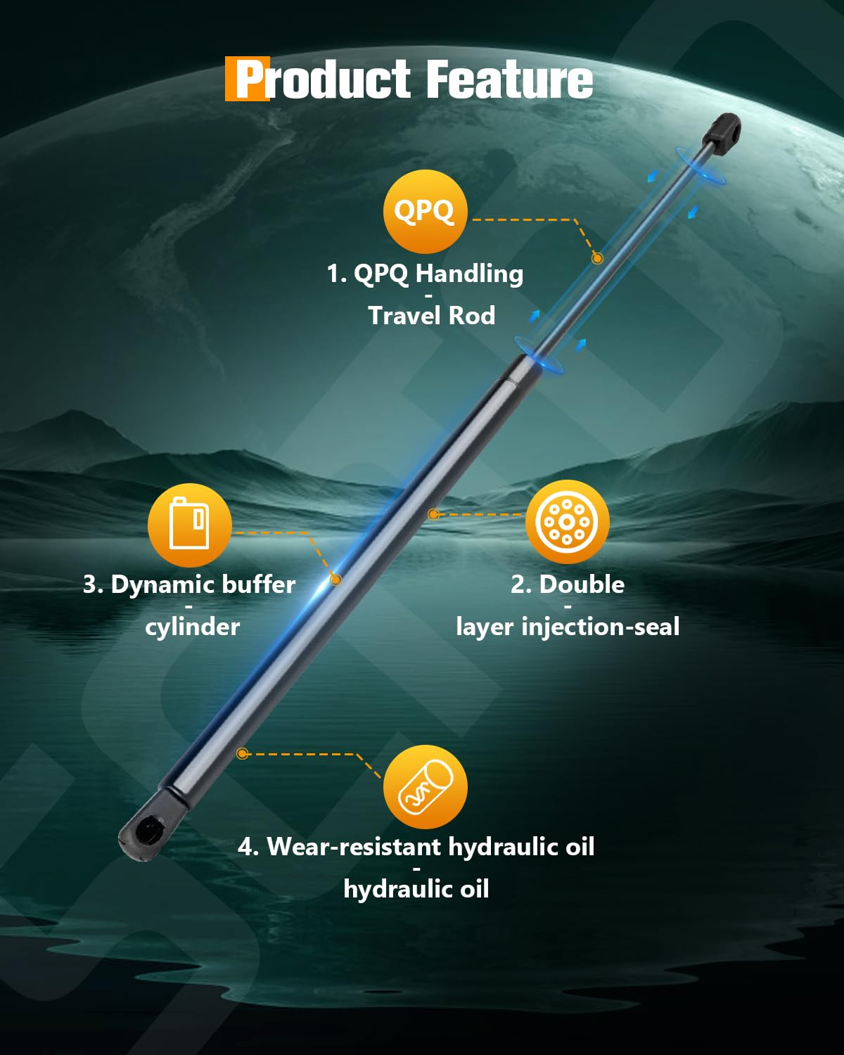 Scitoo Rear Left And Right Liftgate Lift Supports Struts Gas Springs Shocks Fit For Hyundai Santa Fe Sport 2015-2017 -Replace 61