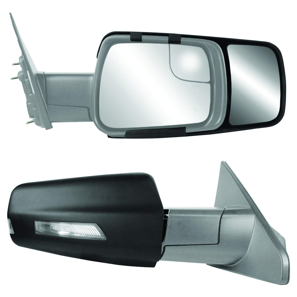 Fit System - 80730 Snap & Zap Custom Towing Mirror Pair For Ram 1500 Pick-Up, Black