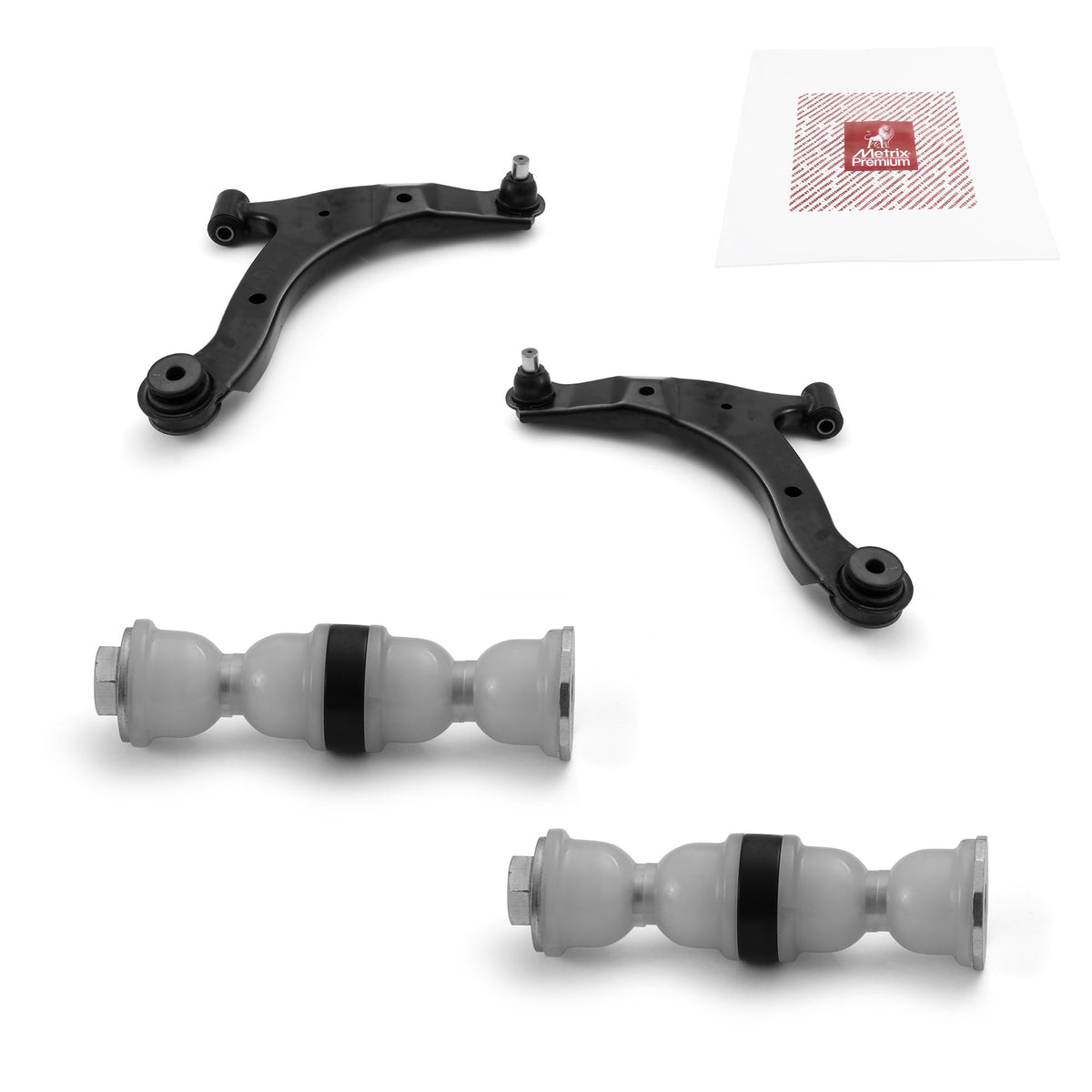 Metrix Premium Chassis Parts - 4 Pc Front Lower Control Arm & Front Sway Bar Stabilizer End Link Kit Fits 03-05 Dodge Neon, 01-1