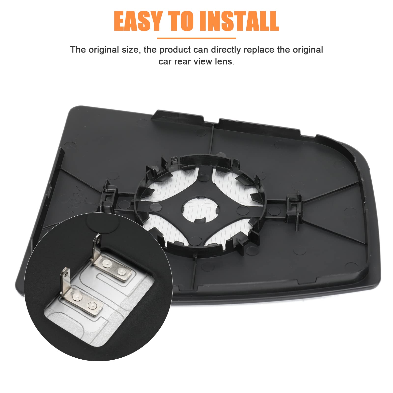 Lhcdqskcw Compatible With 2015-Up Ford Transit T150 T250 T350 Driver Left Side Heated Mirror Glass, Upper Glass With Backing Pla