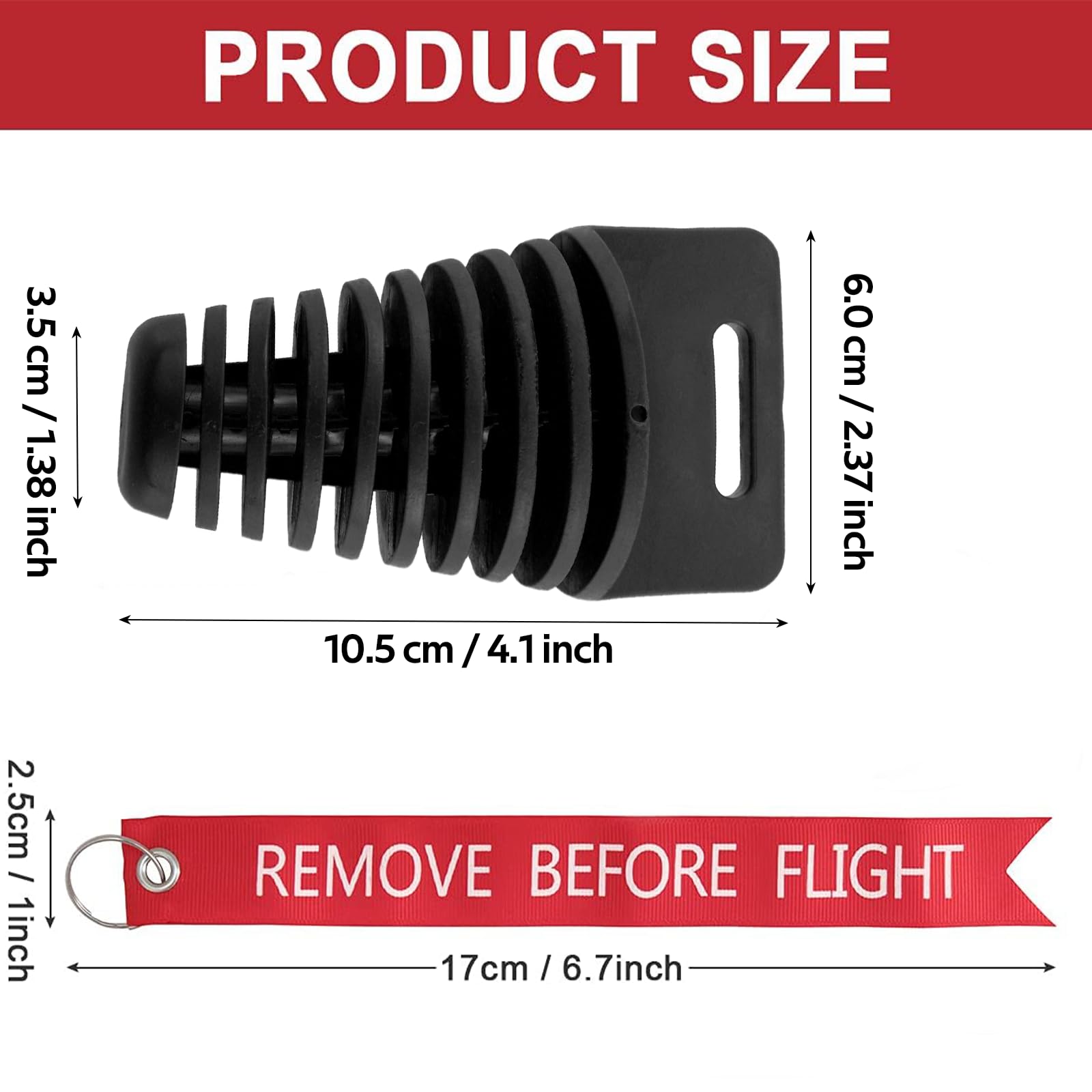 Muffler Exhaust Wash Plug, Hoedia 2 Pack Wash Plugs With 2 Streamers, Fit Most 2 Stroke 4 Stroke Motorcycle Bikes With Rubber Ex