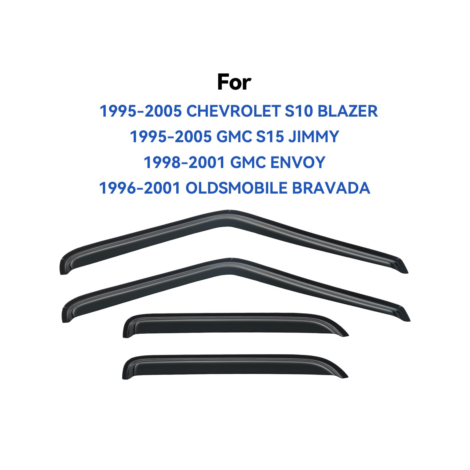 Window Visors Rain Guards Shield For 1995-2005 Chevy S10 Blazer/Gmc S15 Jimmy, Out-Channel Window Vent Wind Deflectors Visors Sh