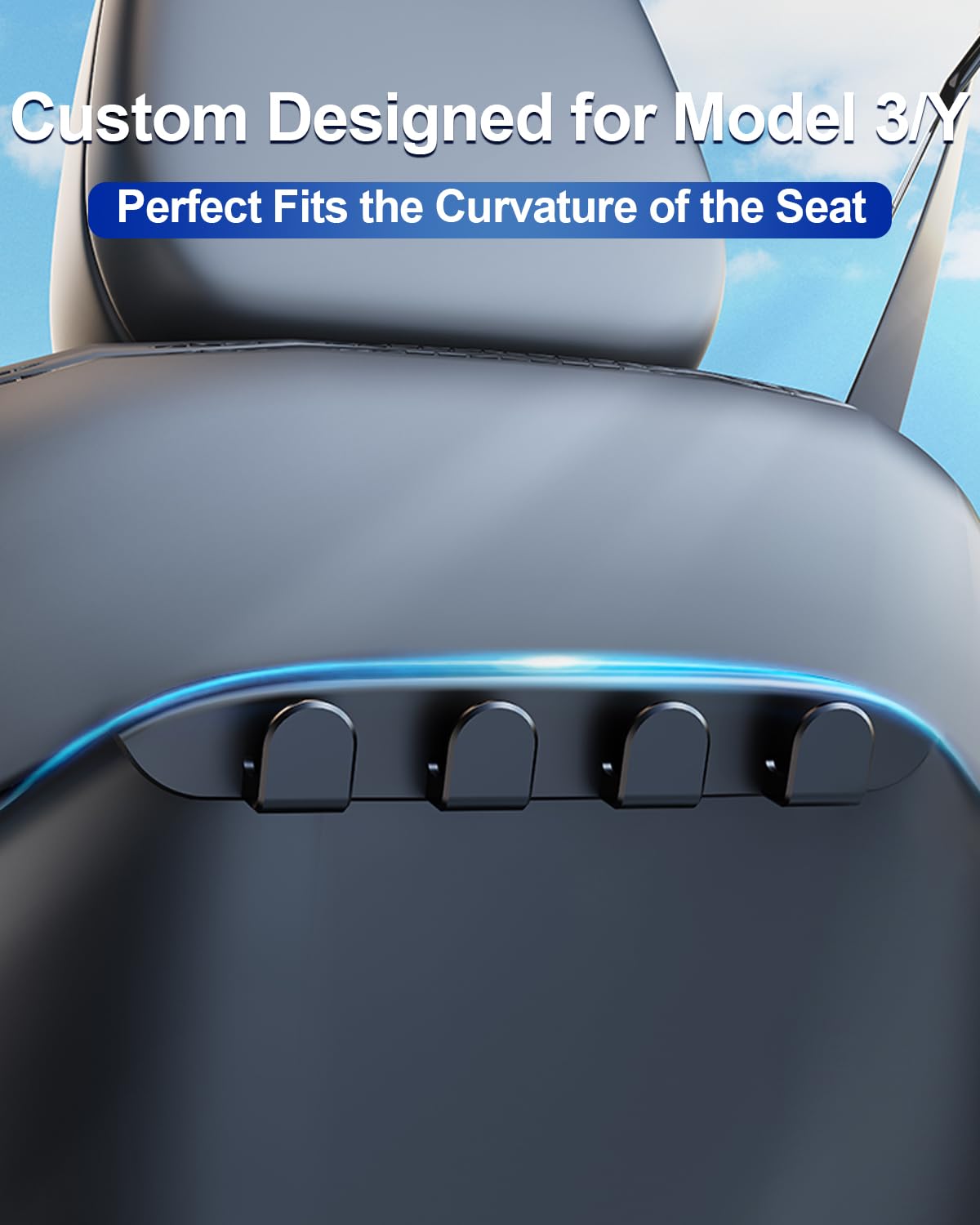 Dicmky 2 Pack Car Seat Hooks For Tesla Model Y Model 3 Accessories 2025 2024 2023 2022 2021, Purse Hanger For Car, Automotive Se