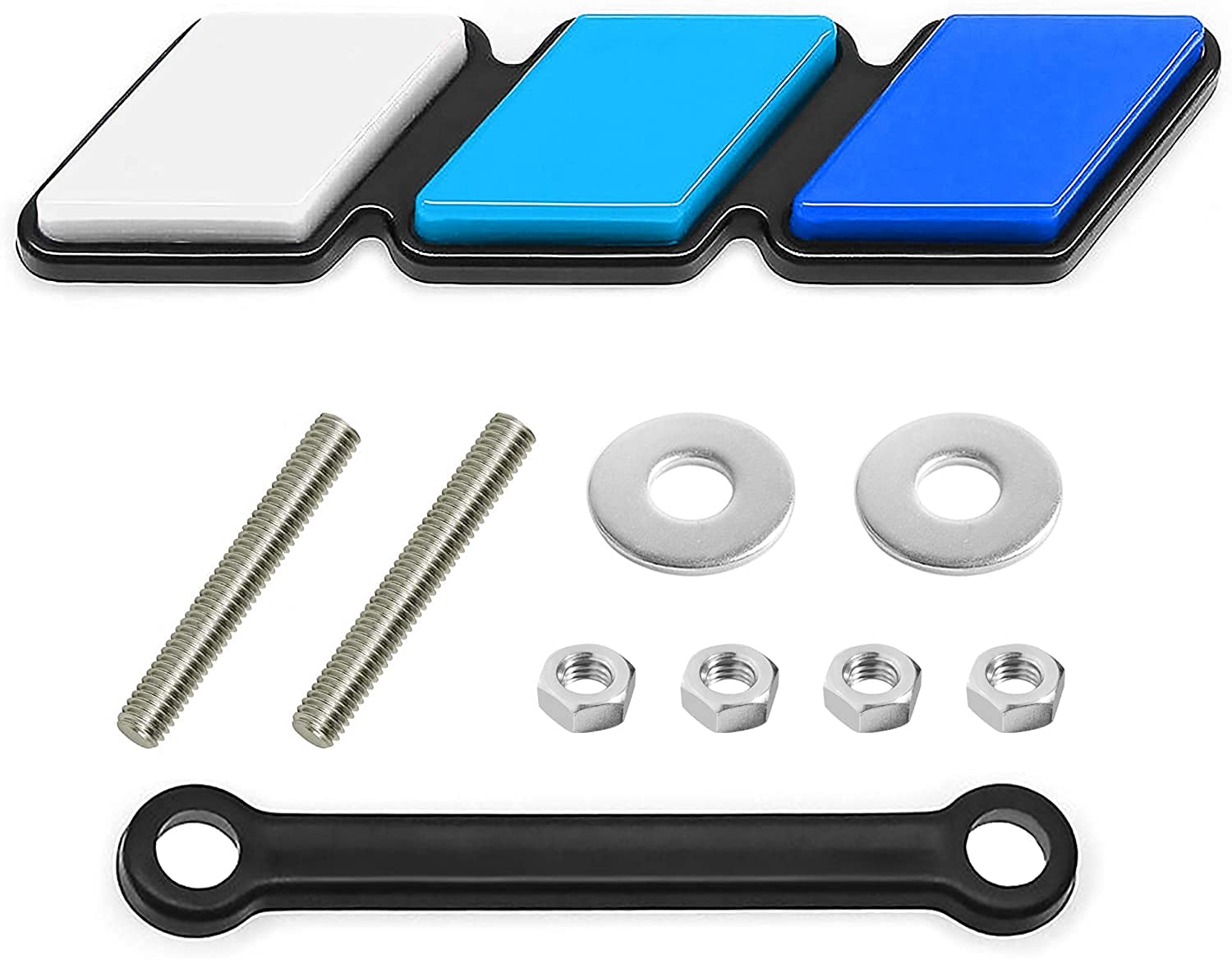 Tri-Color Grille Badge Emblem Decoration Accessories Car Truck Label Fit For Tacoma 4Runner Tundra Sequoia Rav4 Highlander (Whit