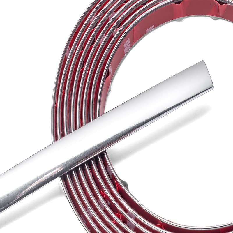Sbwlkj 25Ft Automotive Chrome Trim Molding 1/2''(12Mm) Universal Car Side Moldings(Self Adhesive) Uv-Protected Scratch-Proof For