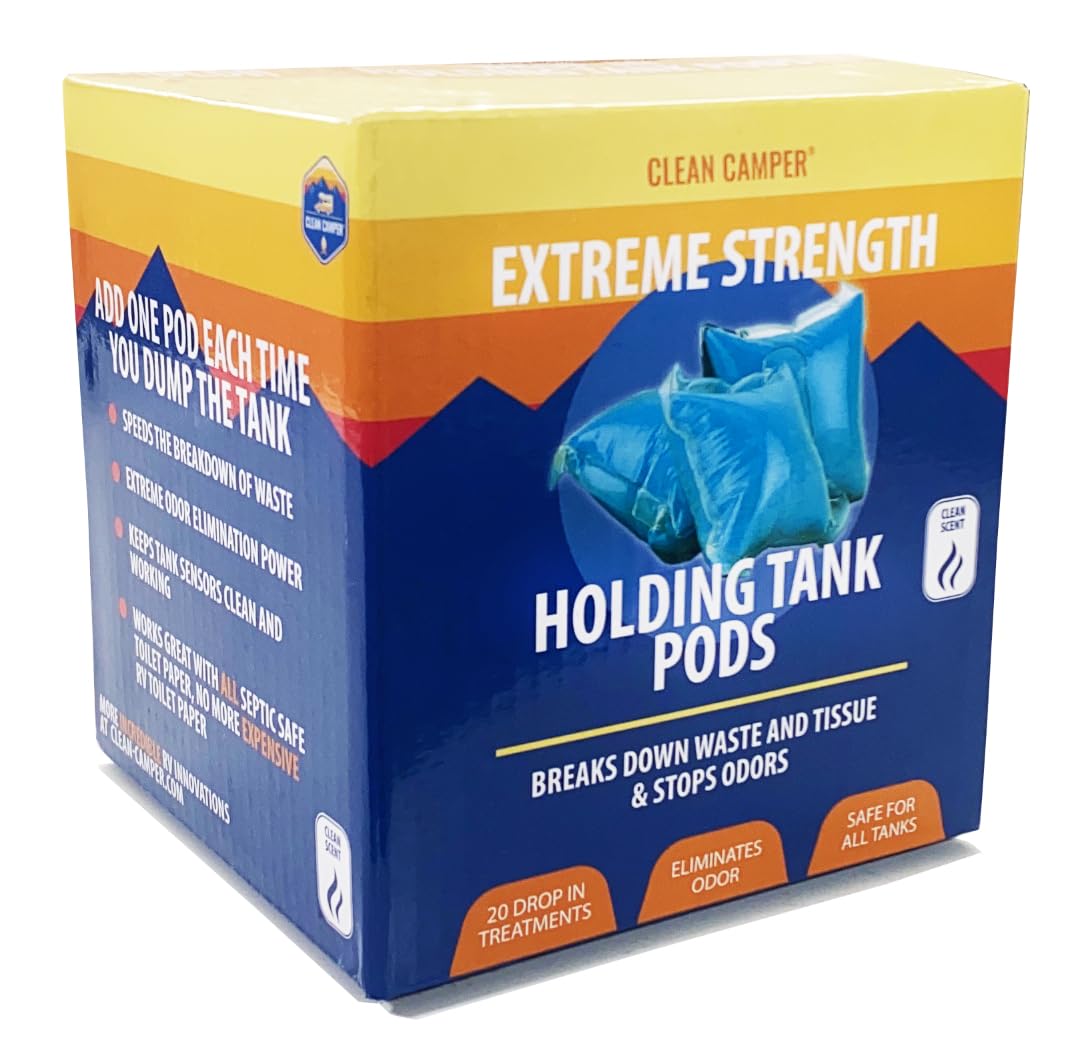Clean Camper Extreme Strength Rv Holding Tank Pods Maximum Odor Control & Fast Waste Breakdown | Bio-Active Enzyme Formula | Sen