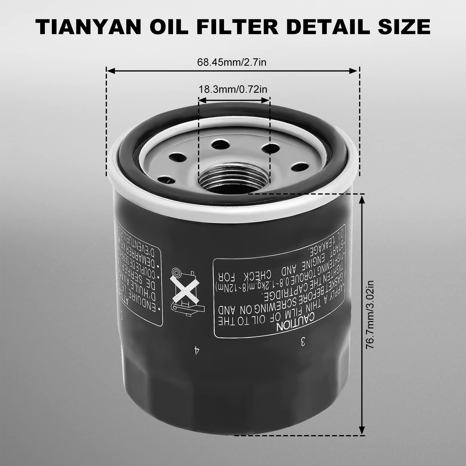 Tianyan 2520799 3084963 Oil Filter For Polaris Sportsman 500 450 400 335/ Ranger 400 500/ Trail Boss 325 330/ Trailblazer 330/ Xplorer 400 500/ Xpedition 325 425/ Scrambler 500/ Magnum 325 330 425 500