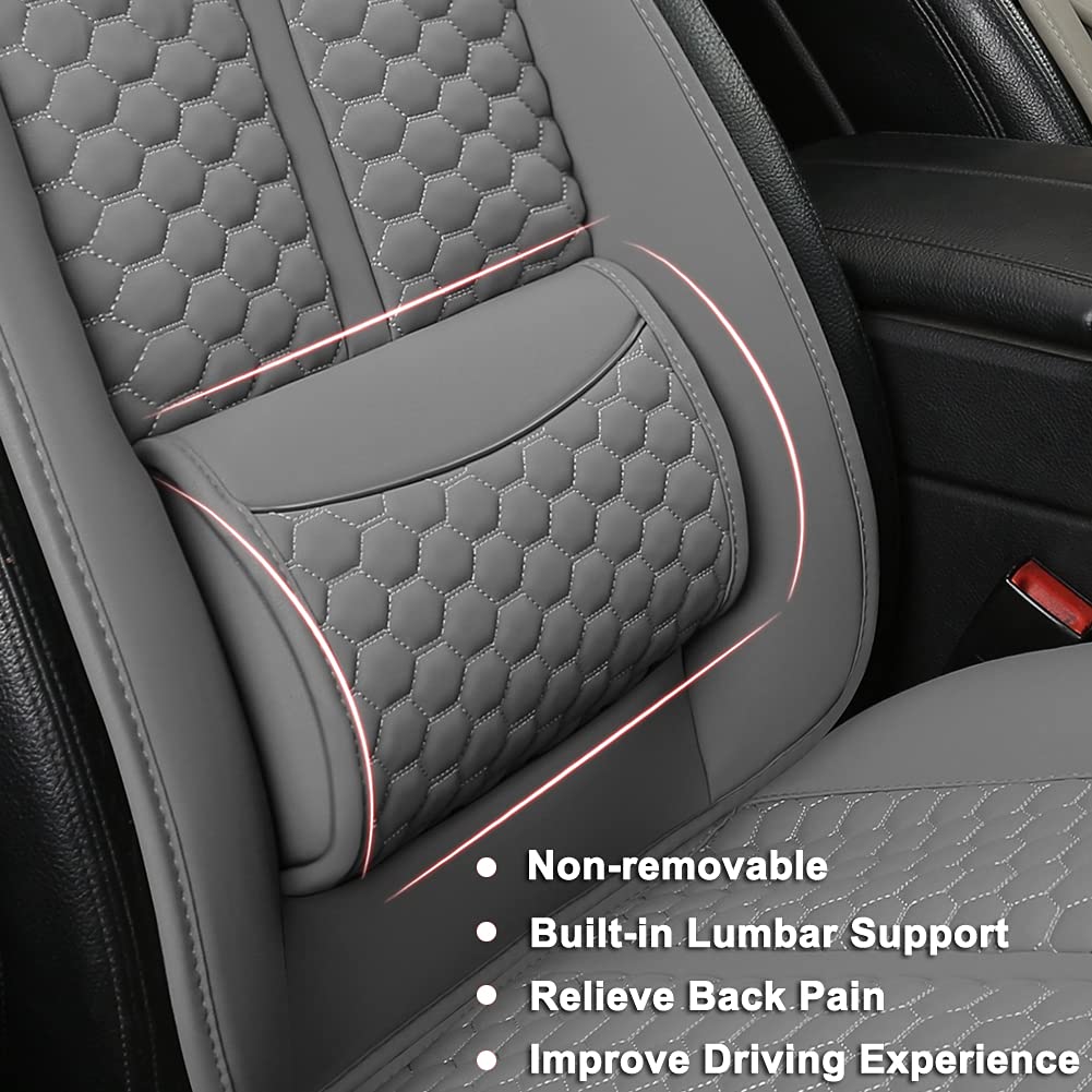 Black Panther Car Seat Cover, 1 Piece Universal Sideless Driver Seat Protector, With Lumbar Support And Headrest Cover (Gray)