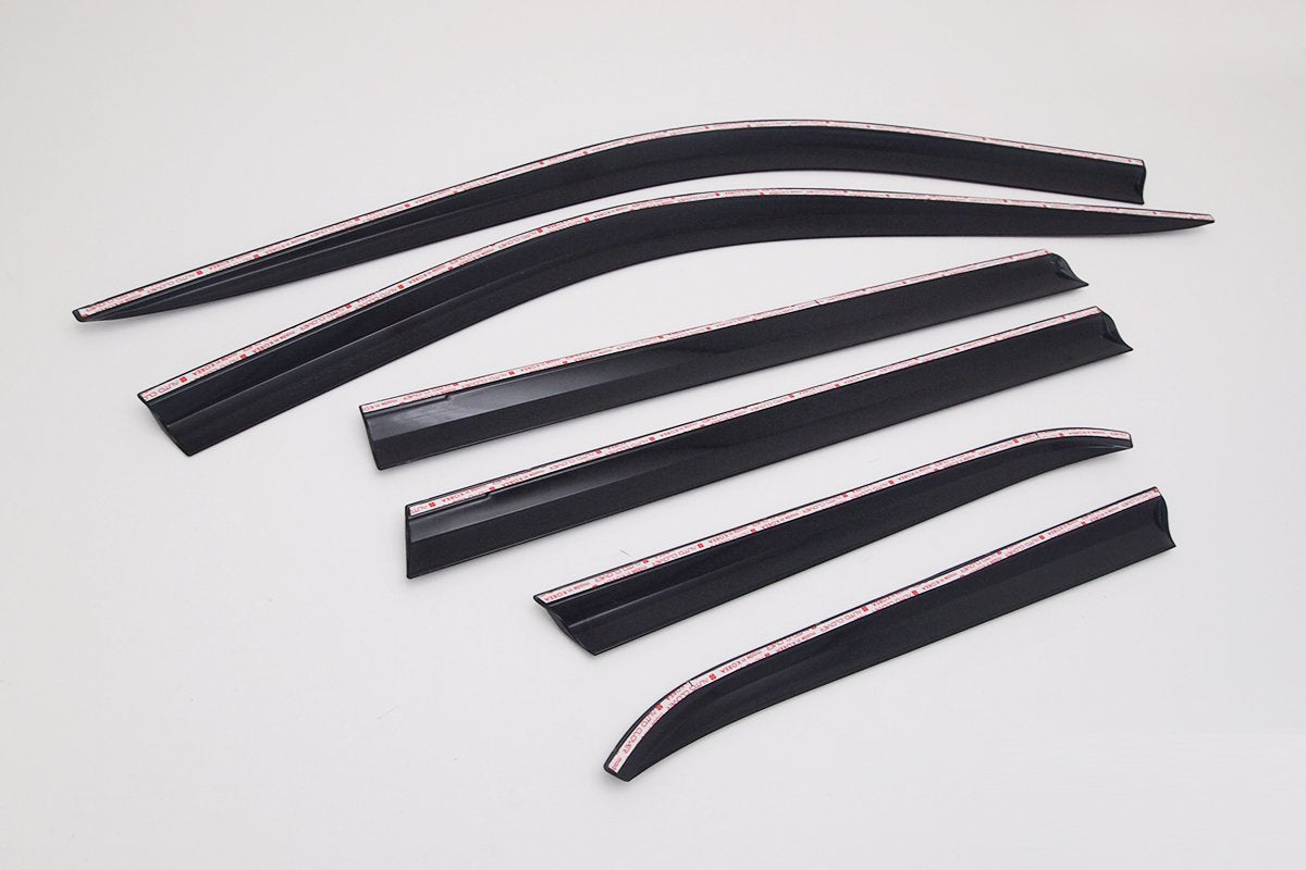 AUTO CLOVER Tape-On Rain Guards for Jeep Grand Cherokee 2014-2021, Black ABS Window Deflectors, 6 Pcs Set