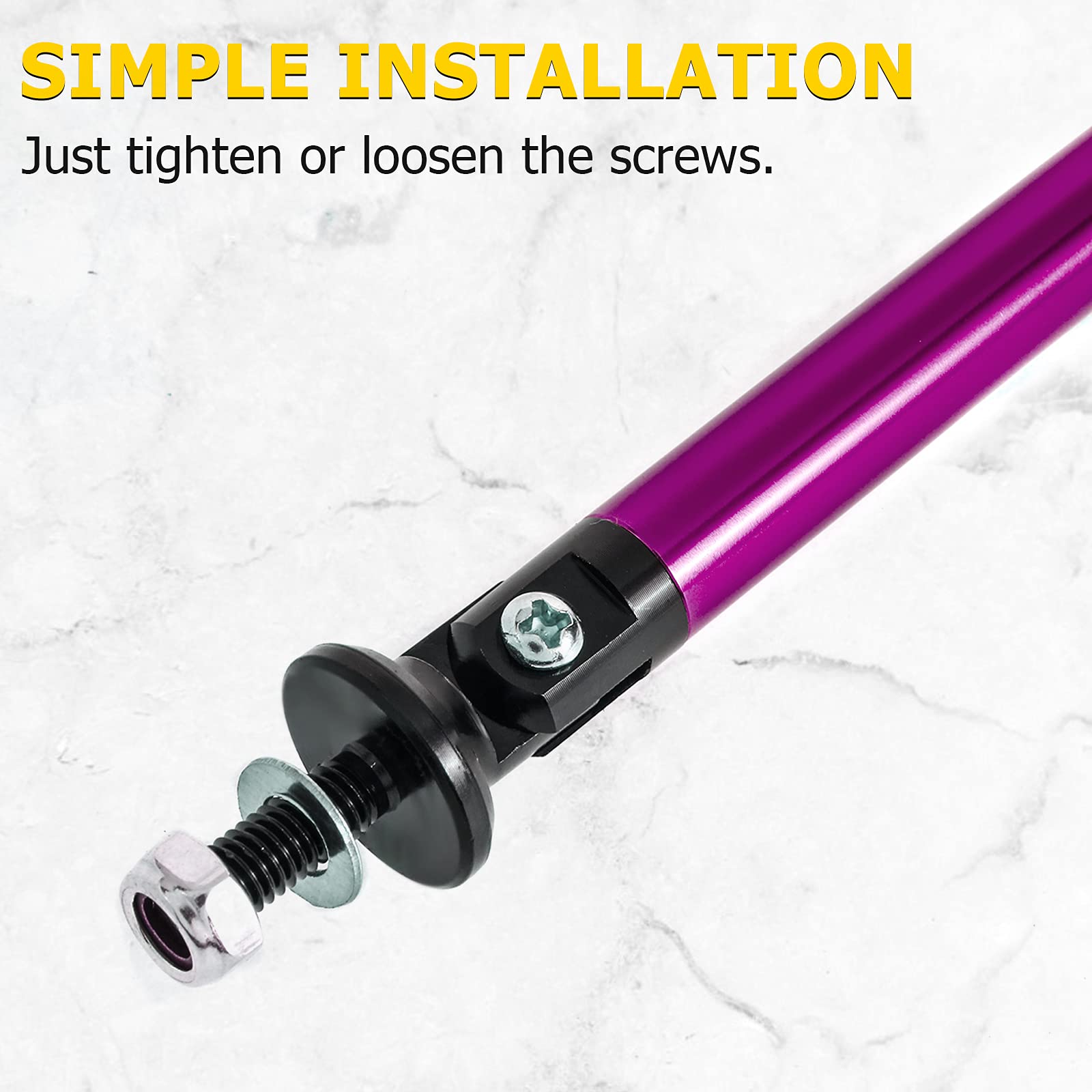 Splitter Strut Rods, Auxmart 200Mm Lip Splitter Support Rod Diffuser Strut Rod Tie Support Bars 200Mm Fit Most Vehicles, Pack Of 2, Purple