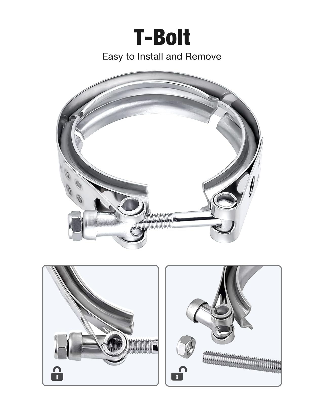 Evil Energy 1.5 Inch V Band Clamp With Flange Male Female 304 Stainless Steel 1Pc