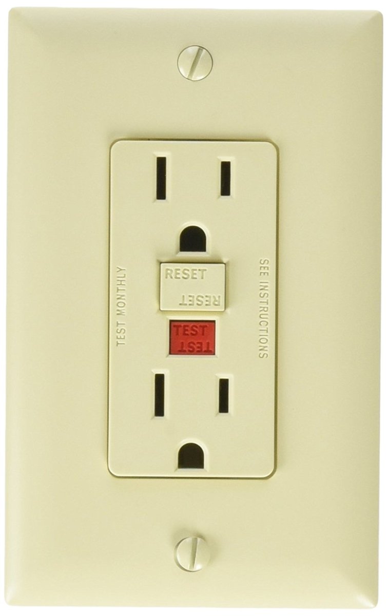 Rv Designer S803, Dual Gfci Outlet With Cover Plate, Ivory, Ac Electrical