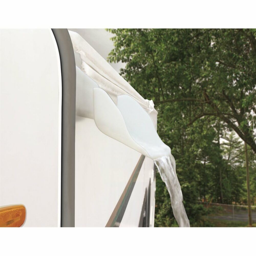 Camco Rv Gutter Spouts With Extensions | Direct Rain Water Runoff Away From The Rv | White (42134)