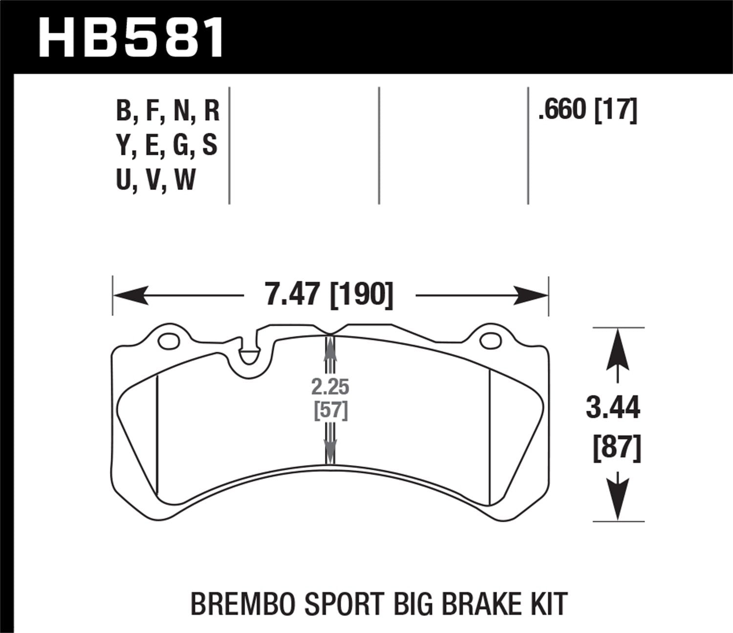 Hawk Performance (Hb581B.660) High Performance Street 5.0 Brake Pad