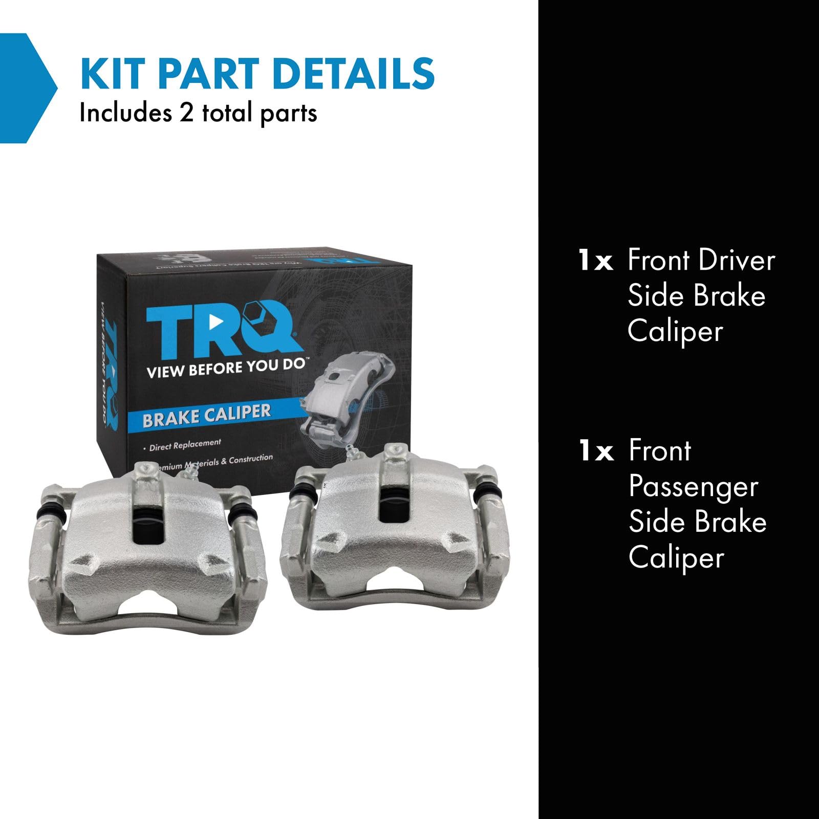 Trq Front Brake Caliper Set Compatible With 2007-2011 Mini Cooper