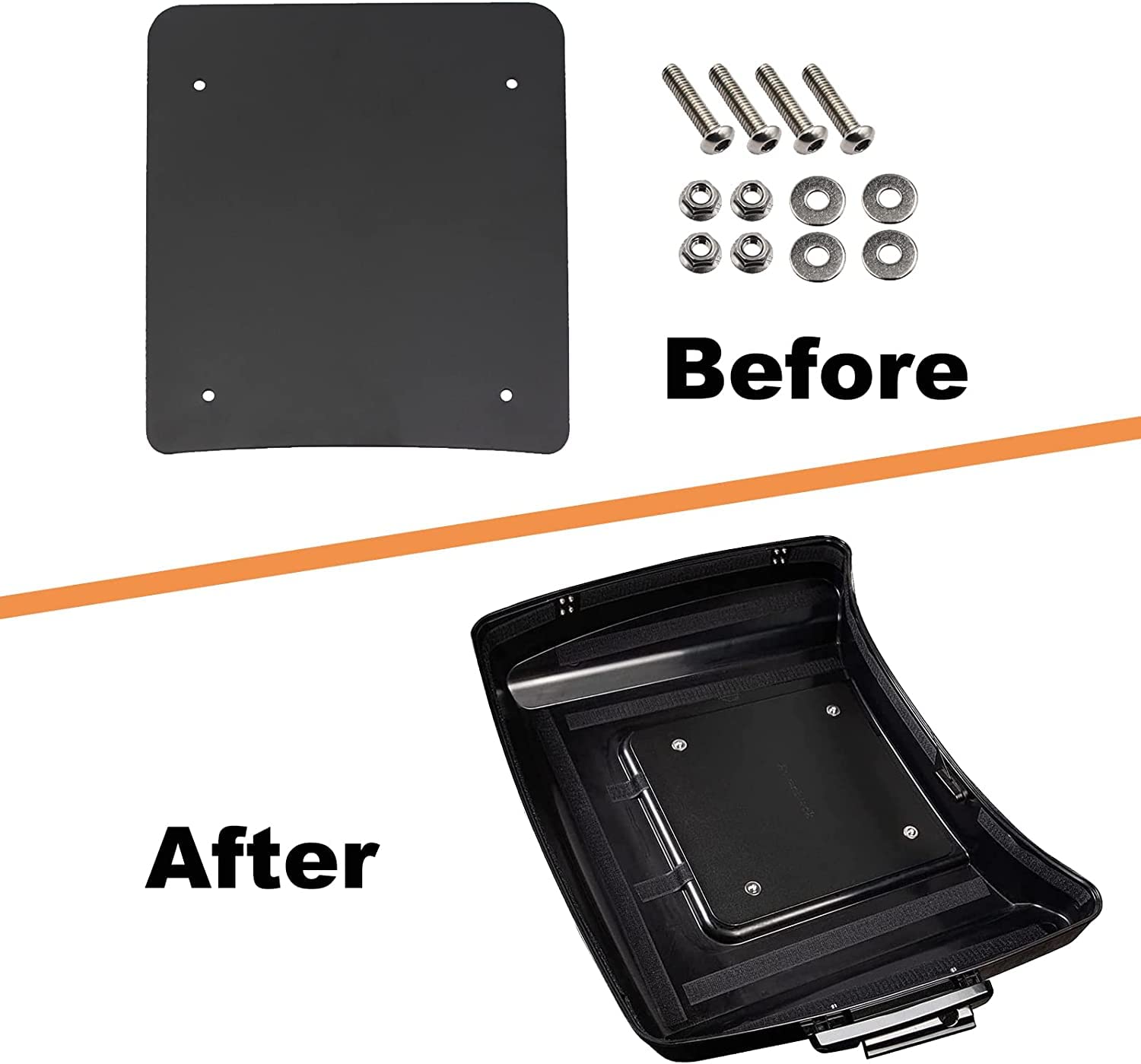 Tour Pack Plate, Inner Metal Base Plate Kit, Laser Cut Fit For 2014+ Harley Touring Razor Chopped King Tour Pak