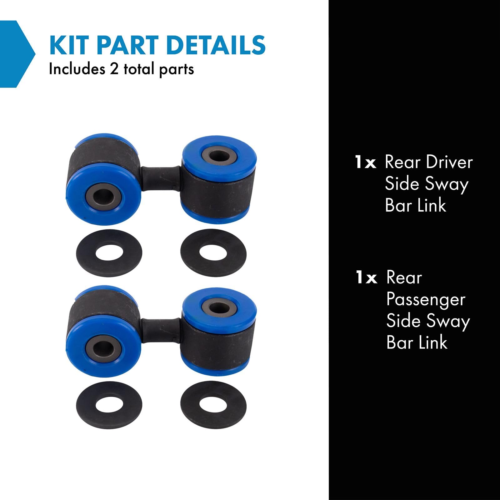 Trq Rear Sway Bar Link Set Compatible With 2008-2018 Audi