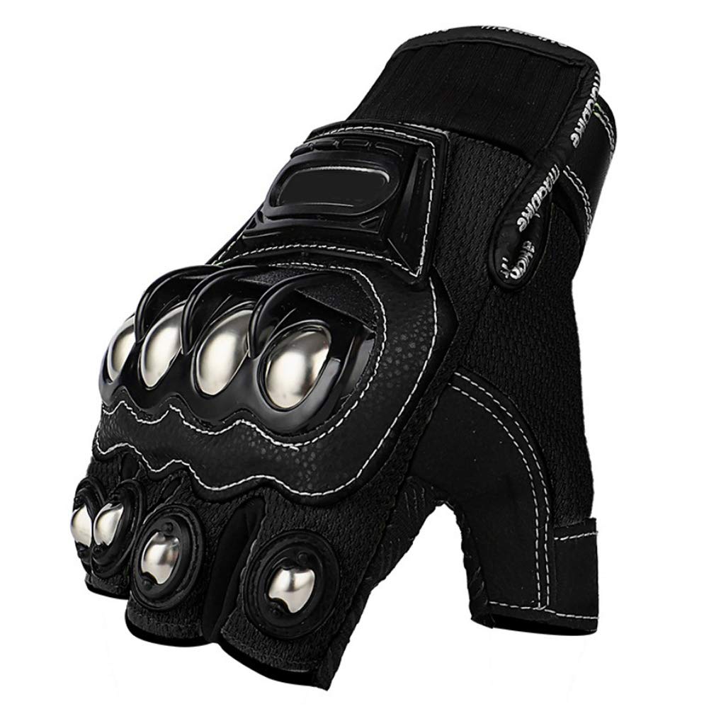 Steel Outdoor Knuckle Motorcycle Motorbike Powersports Safety Gloves (Large, Touch Screen)