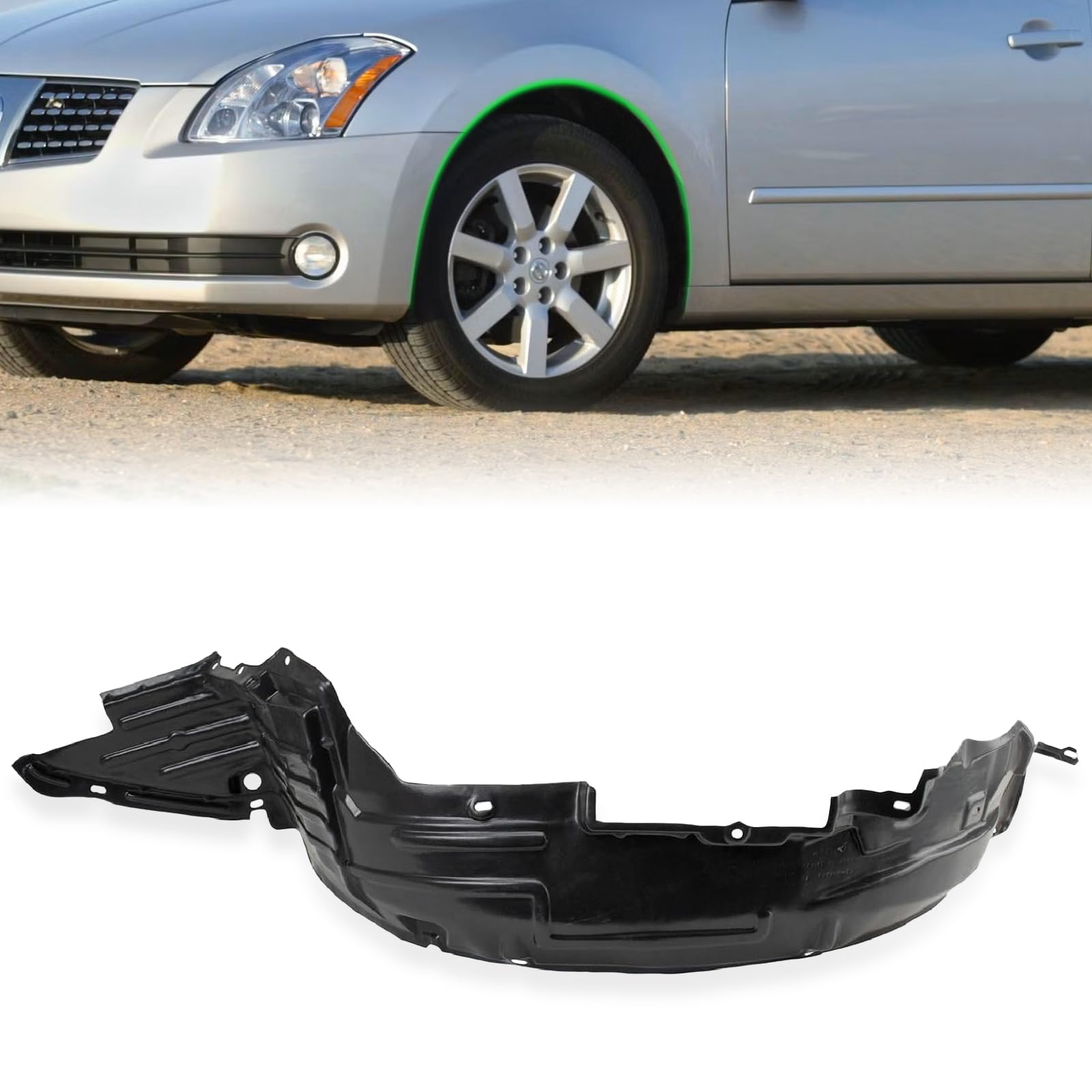 Carpartsdepot, Front Inner Fender Liner Splash Shield Left (Driver Side) Replacement, 378-36312-11 Ni1250115 63843Zk00A?