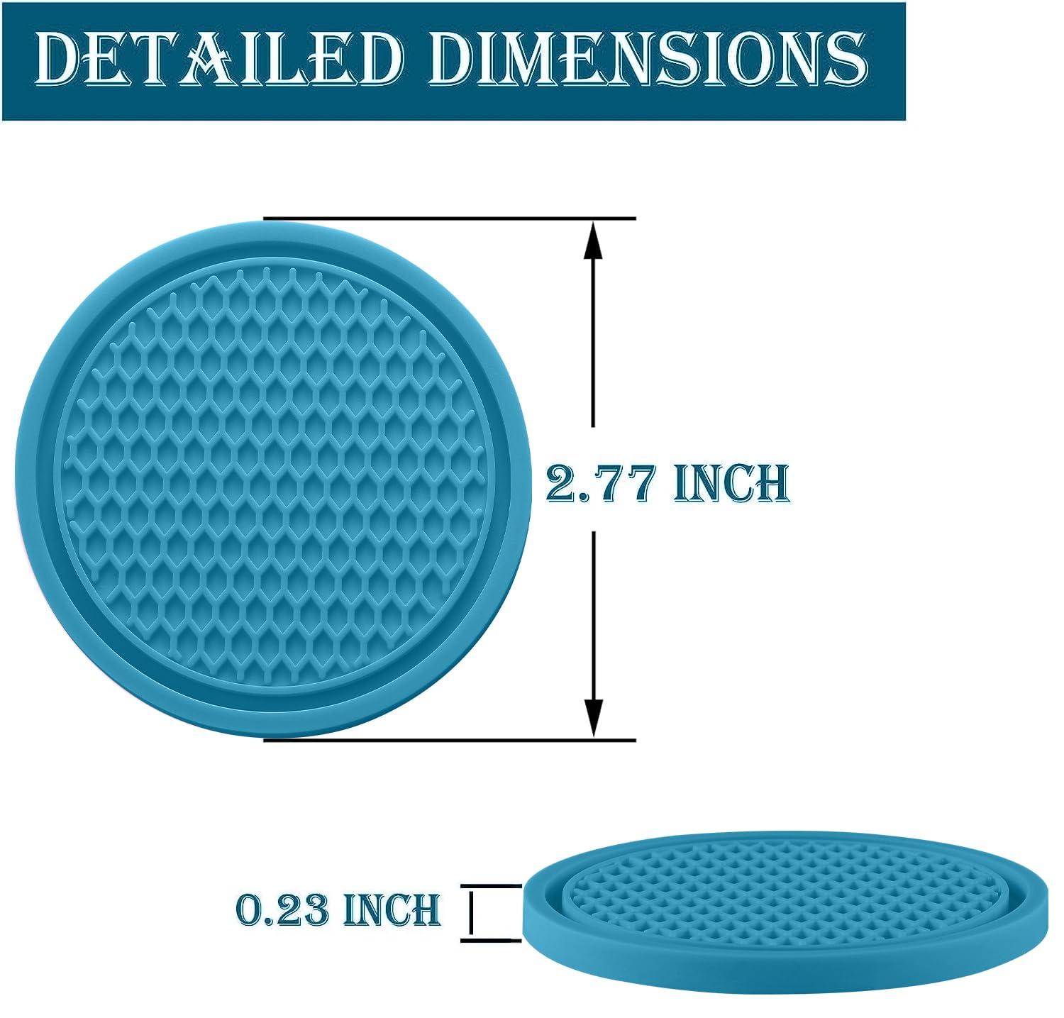 Singaro Car Cup Coaster, 4Pcs Universal Non-Slip Cup Holders Embedded In Ornaments Coaster, Car Interior Accessories, Light Blue