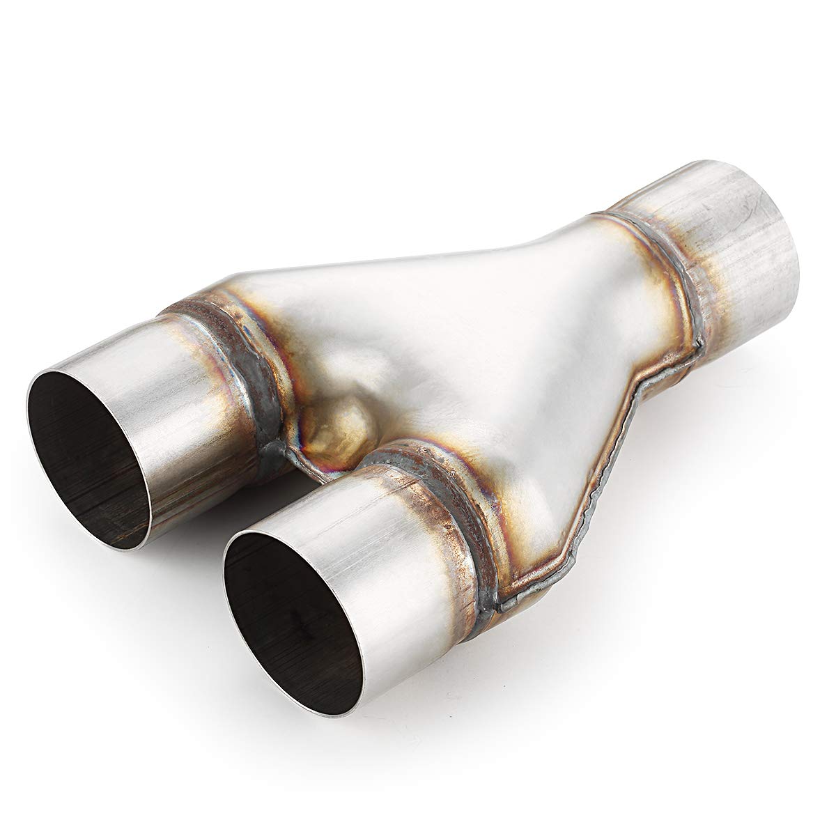 Exhaust Y Pipe 2.5'' Inlet, A-Karck Stainless Steel 2.5'' Outlet 10'' Long Y Pipe Withstands High Temperatures