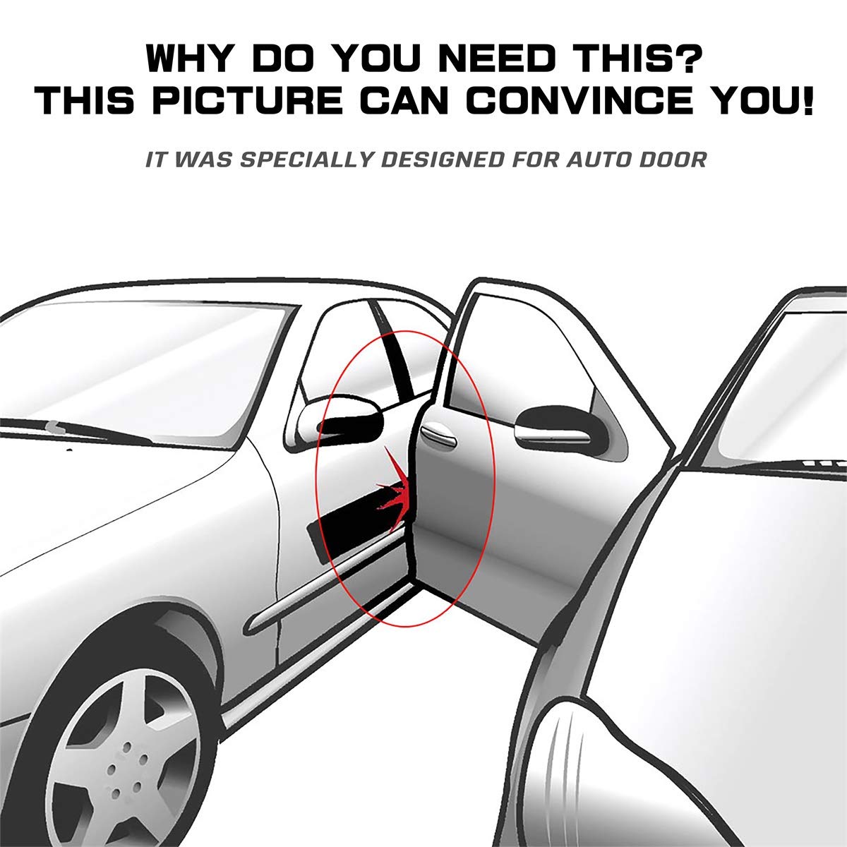 33Ft(10M) Long Car Door Edge Guards,U Shape Edge Trim Rubber Seal Protector Rubber Car Door Protector Car Protection Door Edge Anti-Collision Rubber Clips Fit For Most Car| Black |