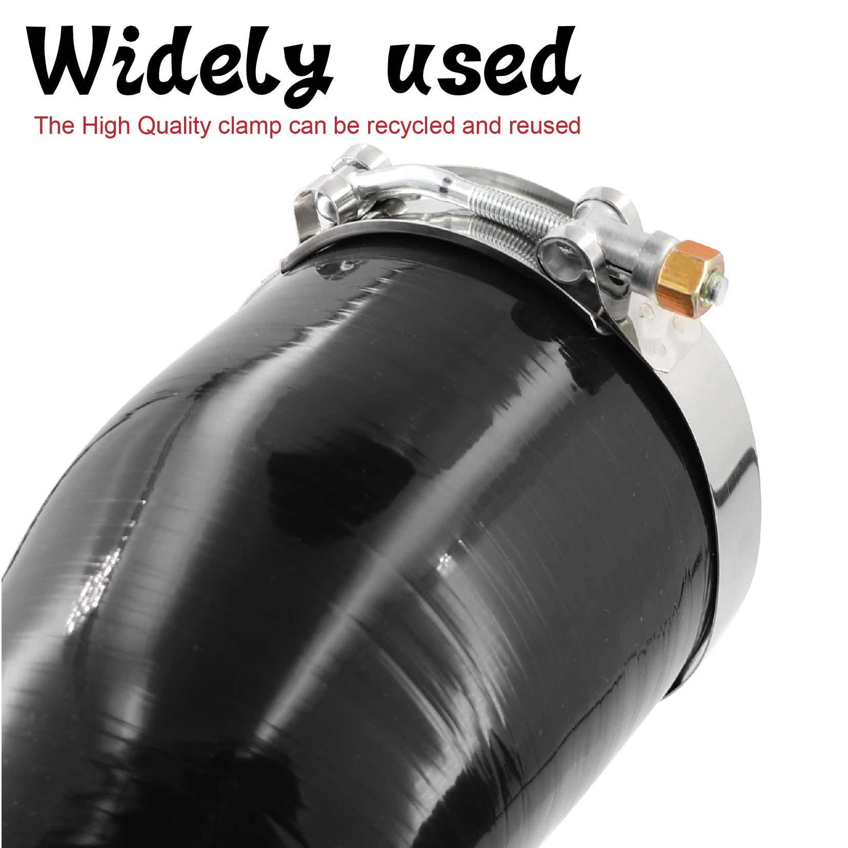 TuoLauthon 45 Degree 3.5 to 4 Inch(89-102mm) Silicone Reducer Coupler Hose,4-Ply Reinforced,Length 4Inch(102mm) with 2Pcs T-Bolt