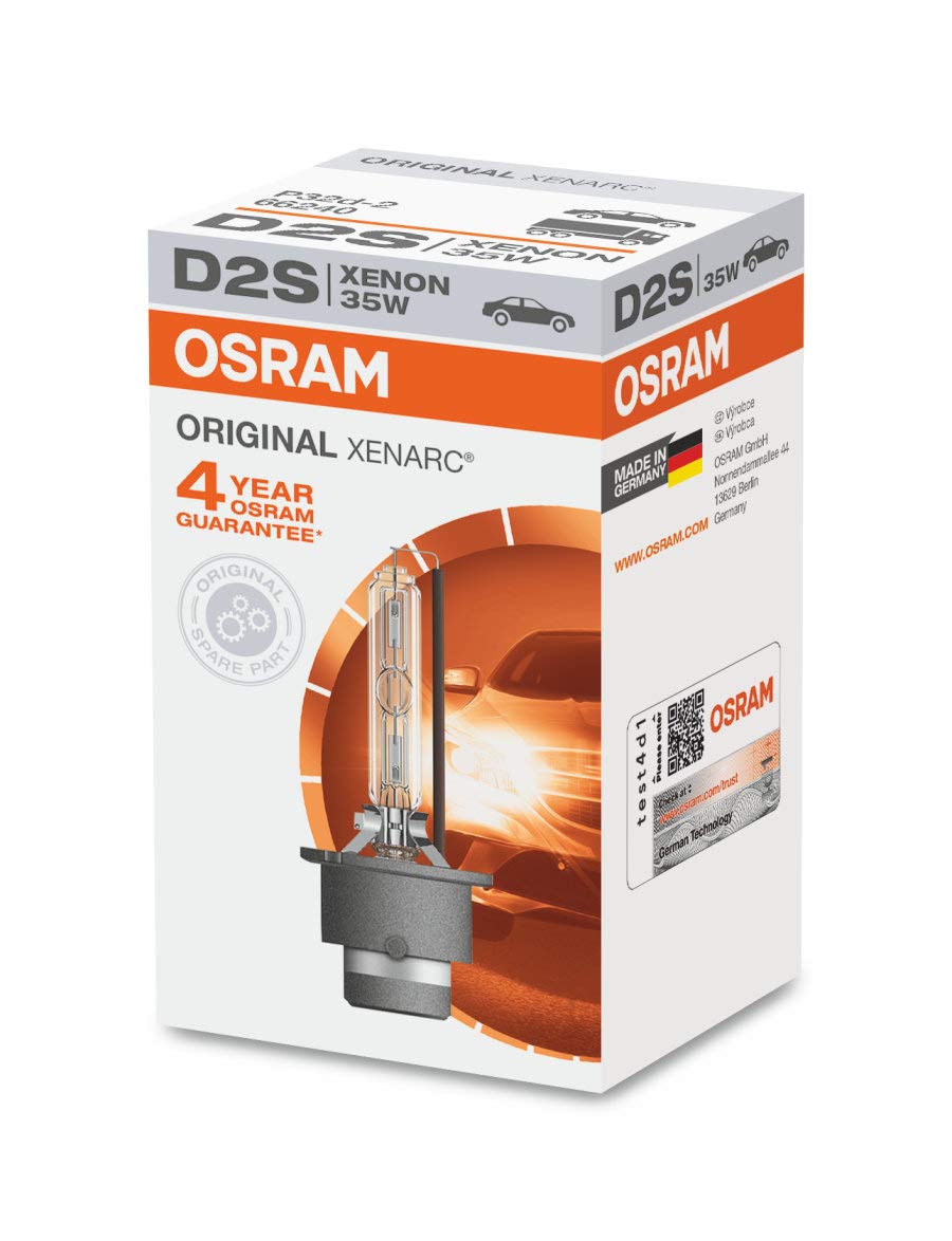 Set of 2 Osram / Sylvania Xenarc (Xenon) D2S Headlight Bulbs # 66240 - NEW OEM - 35W / P32d-2 - Made in Germany