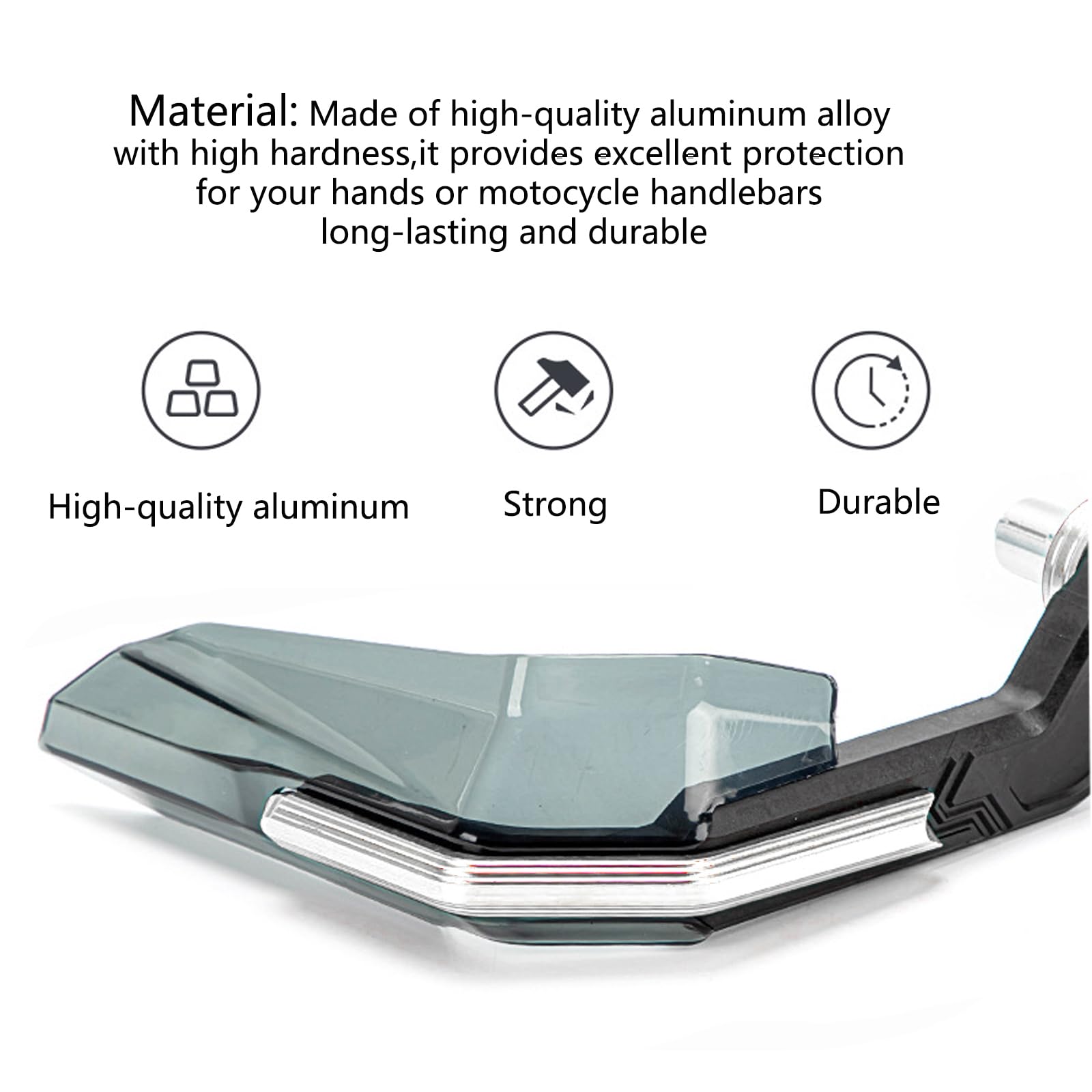 Kbgrax Universal 7/8” 22Mm Motorcycle Powersports Aluminum Alloy Handguard,Motorcycle Accessories For Yamaha Honda Kawasaki Suzuki (Silver)