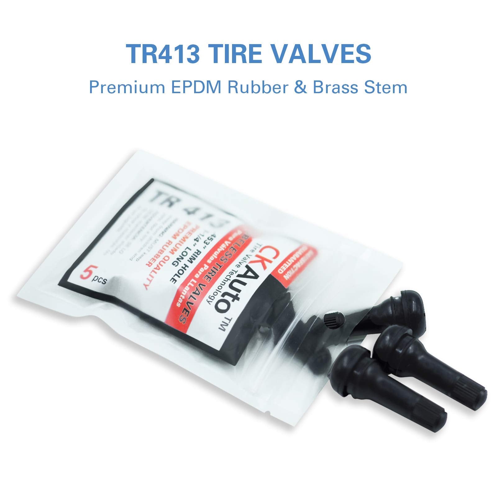 Ckauto Tr413 Rubber Snap-In Tire Valve Stem (5Pcs/Bag)