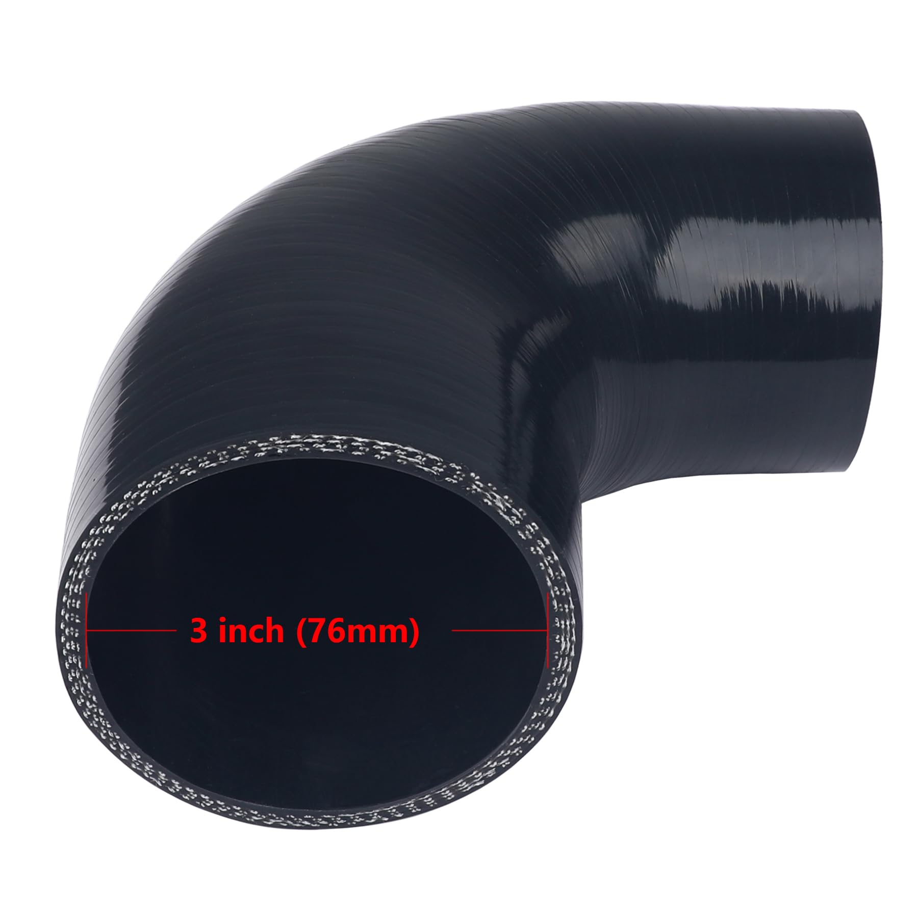 Ucreative 90 Degree Elbow 2.5'' To 3.0'' (63Mm To 76Mm) 4-Ply High Performance Coupler Silicone Hose
