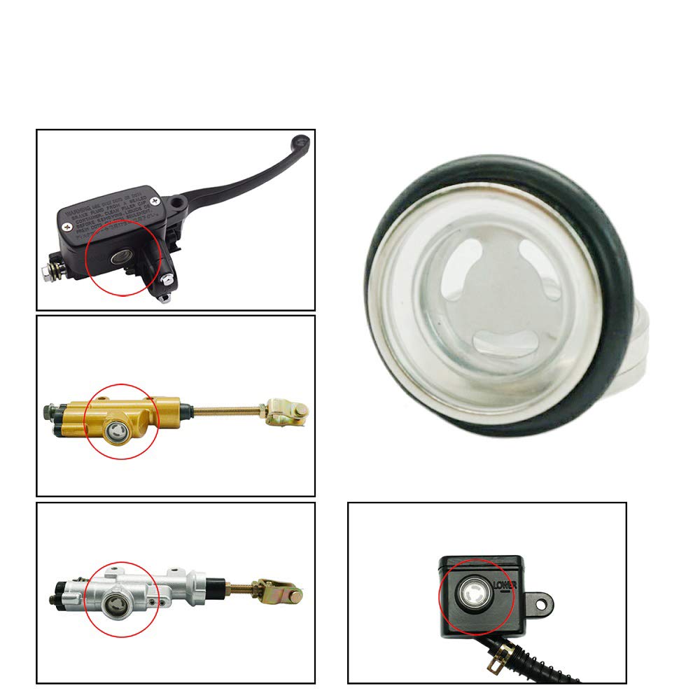 Le Lefossi 2 Sets 18Mm Sight Glass Lens Gasket Repair Kit Motorcycle Front Rear Brake Clutch Master Cylinder