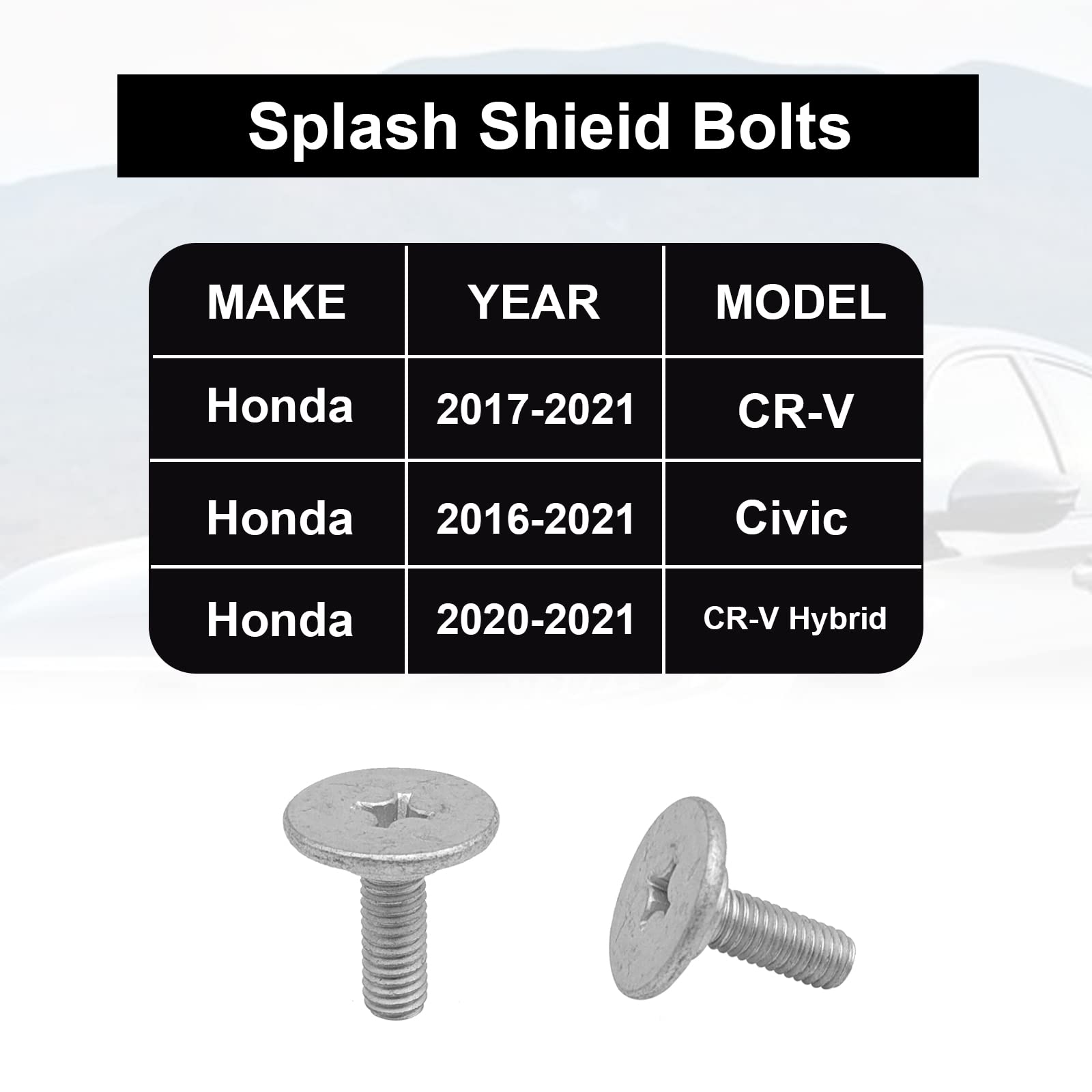 Lower Engine Cover Bolt Pin Screws, Radiator Engine Access Cover Pin And Lower Cover Bolt Lower Engine Cover Pin Screw Compatible With Honda Accord Civic Cr-V Acura 90674-Ty2-A01 90105-Tba-A00