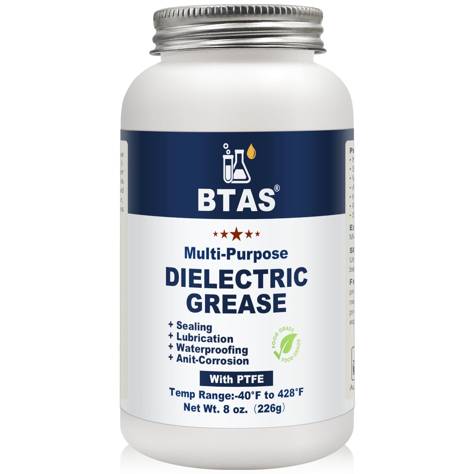 BTAS 8 oz Dielectric Grease for Automotive Electrical Connectors - Silicone Paste for Battery Terminals & Spark Plug Boots, Corrosion Preventer