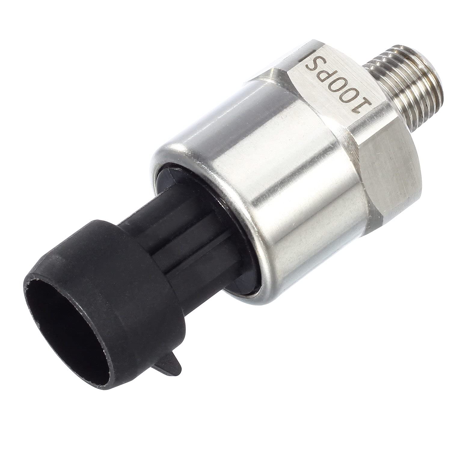 Autex 100Psi Pressure Transducer Sensor, 0-100 Psi Pressure Sender 1/8' -27 Npt Oil Pressure Transmitter 316 Stainless Steel With Connector Harness Kit For Oil Fuel Air Water Pressure