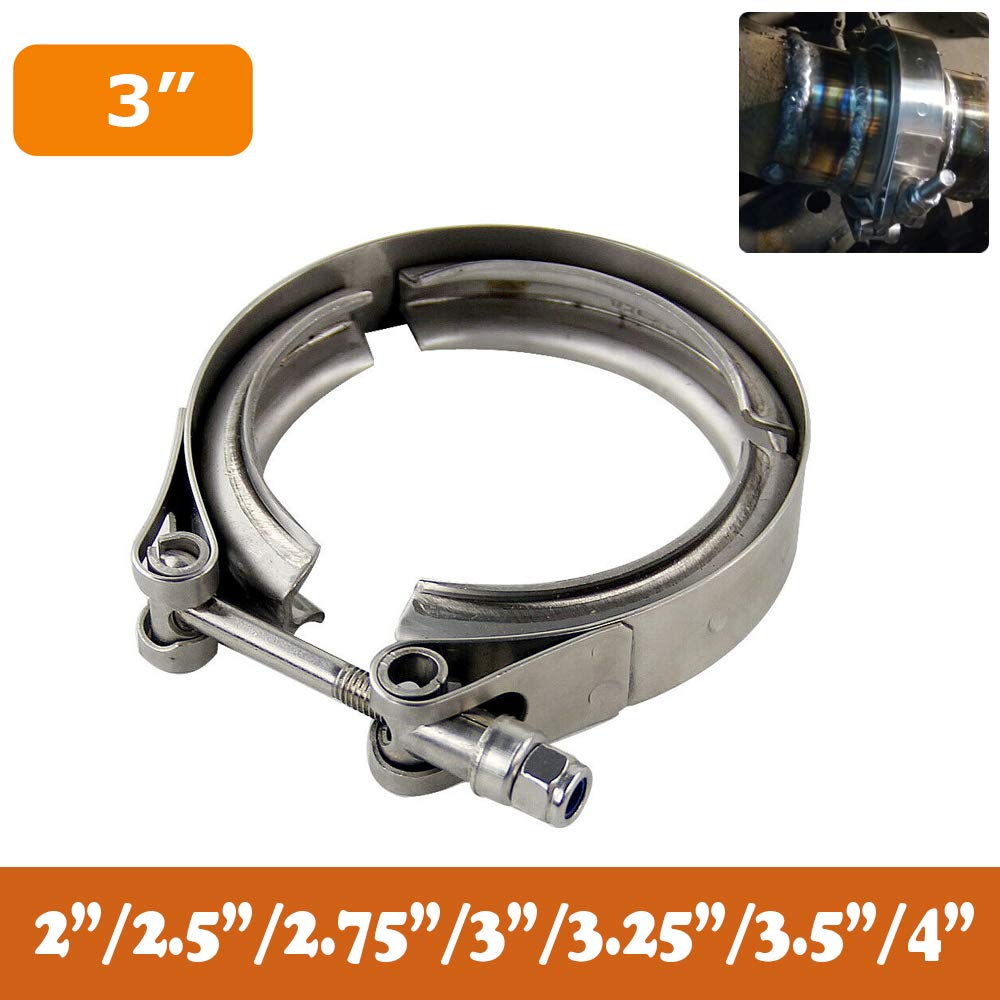 PTNHZ Universal Stainless Steel 3.0'' V Band Clamp For Turbo, Downpipes, Exhaust Systems(2.0''/2.5''/2.75''/3.0''/3.25''/3.5''/4