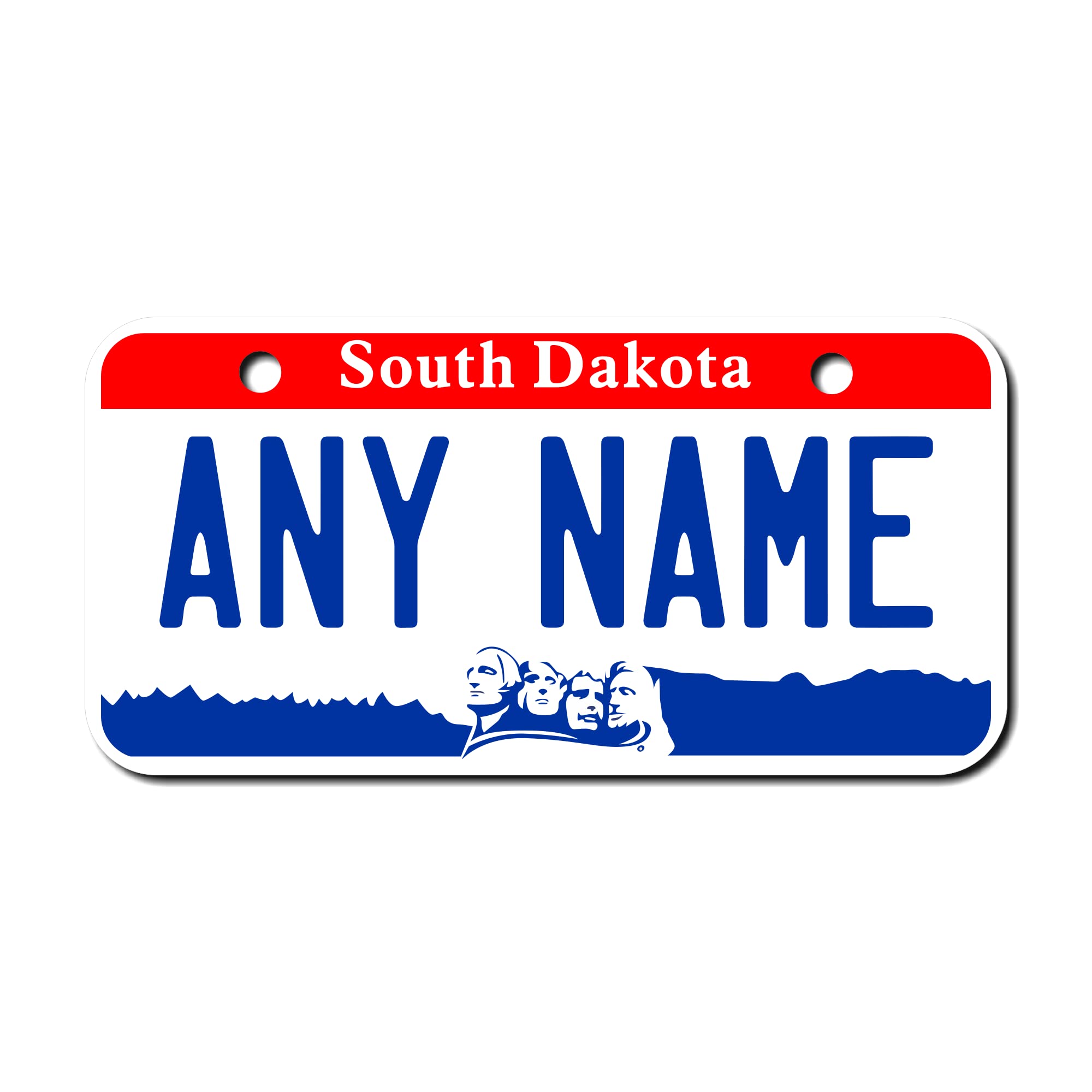 Teamlogo Personalized South Dakota License Plate - Sizes For Kid 'S Bikes, Cars, Trucks, Cart, Key Rings Version 1 (3 X 6 Alumin