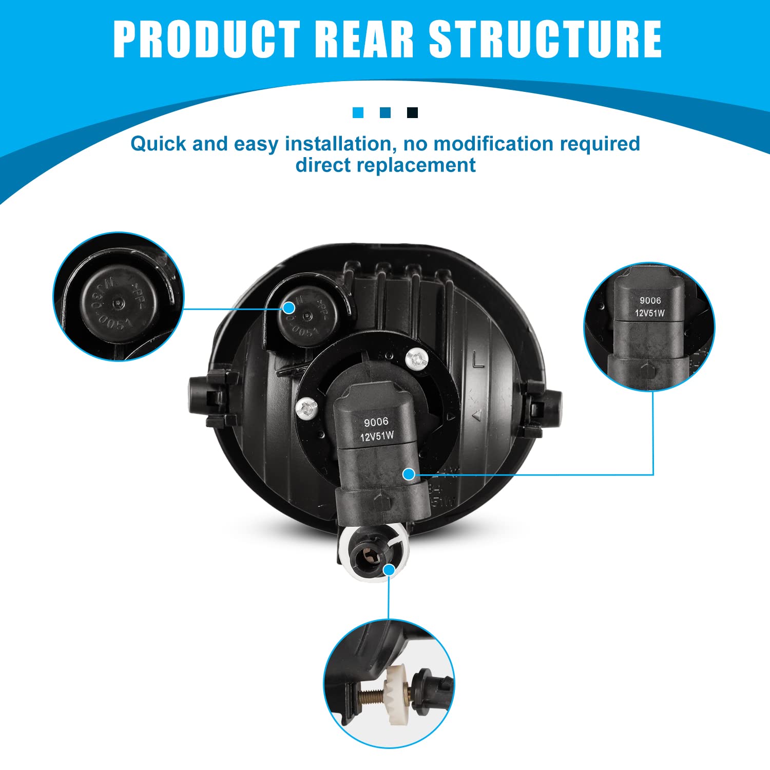 Cpw Oem Fog Lights Assembly Fit For 2003 2004 2005 2006 2007 2008 Toyota Matrix/Pontiac Vibe, Driver & Passenger Driving Fog Lamps W/ 9006 Halogen Bulbs (Black Housing Clear Lens)