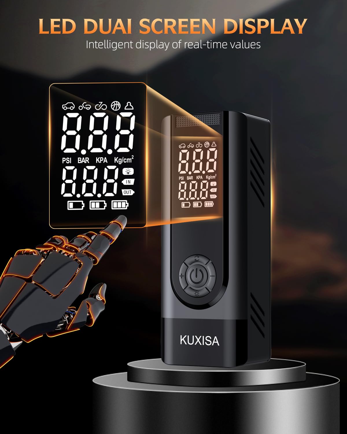 Tire Inflator Portable Air Compressor, 180Psi Air Compressor With Digital Pressure Gauge, 25000Mah & 3X Faster Portable Air Pump