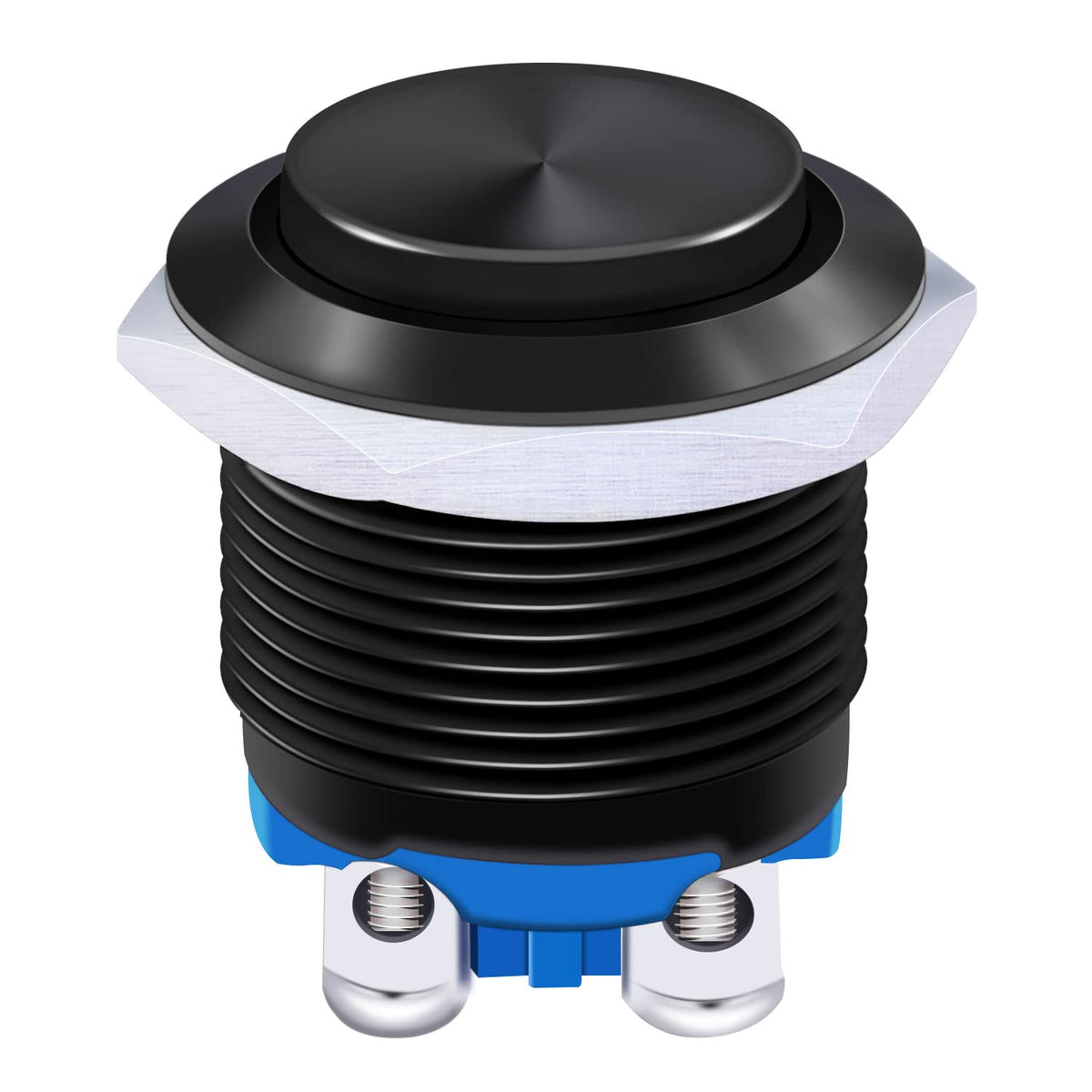 Twidec/16mm Waterproof Black Metal Shell Momentary Raised Top Push Button Switch 3A/12~250V SPST 1NO Start Button for car Modifi