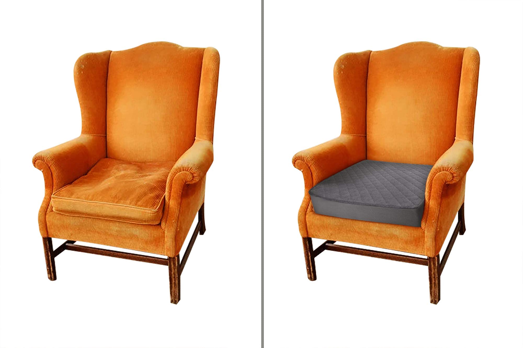 Comfortanza Medium-Soft 20X20X5 Memory Foam Recliner Chair Seat Cushion For Long Sitting - Armchair Pad With Washable Velvety Co