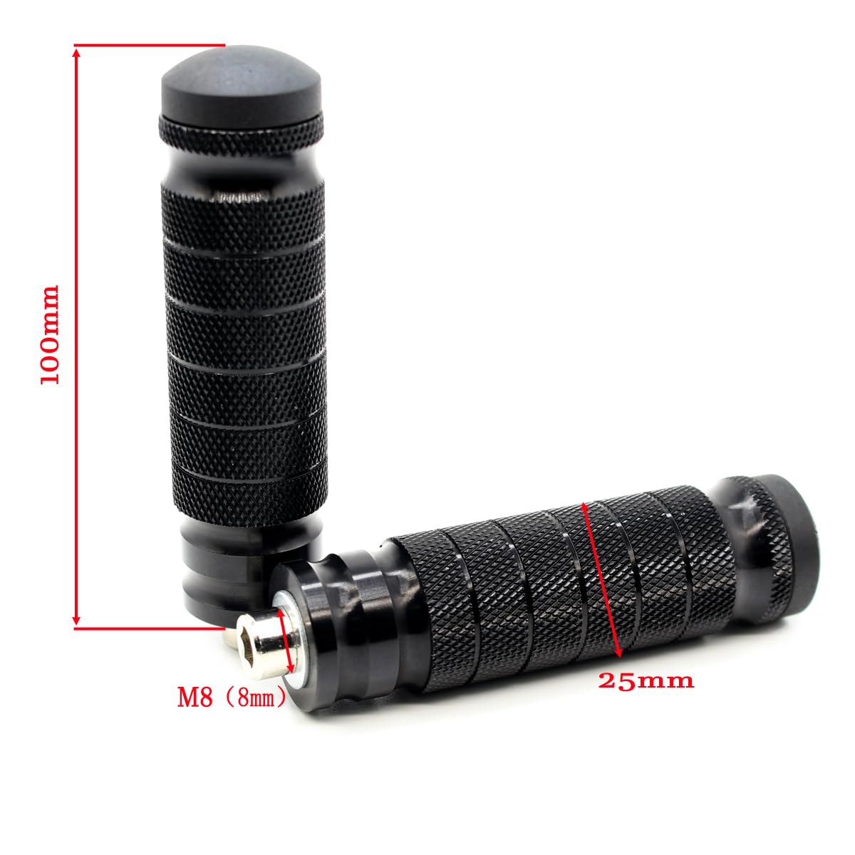 Oneten Us Stock Cnc Universal Motorcycle Racing Bike Foot Pegs Footrests Rearsets Rear Set Footpegs Rest Pedals 8Mm Install Bolt