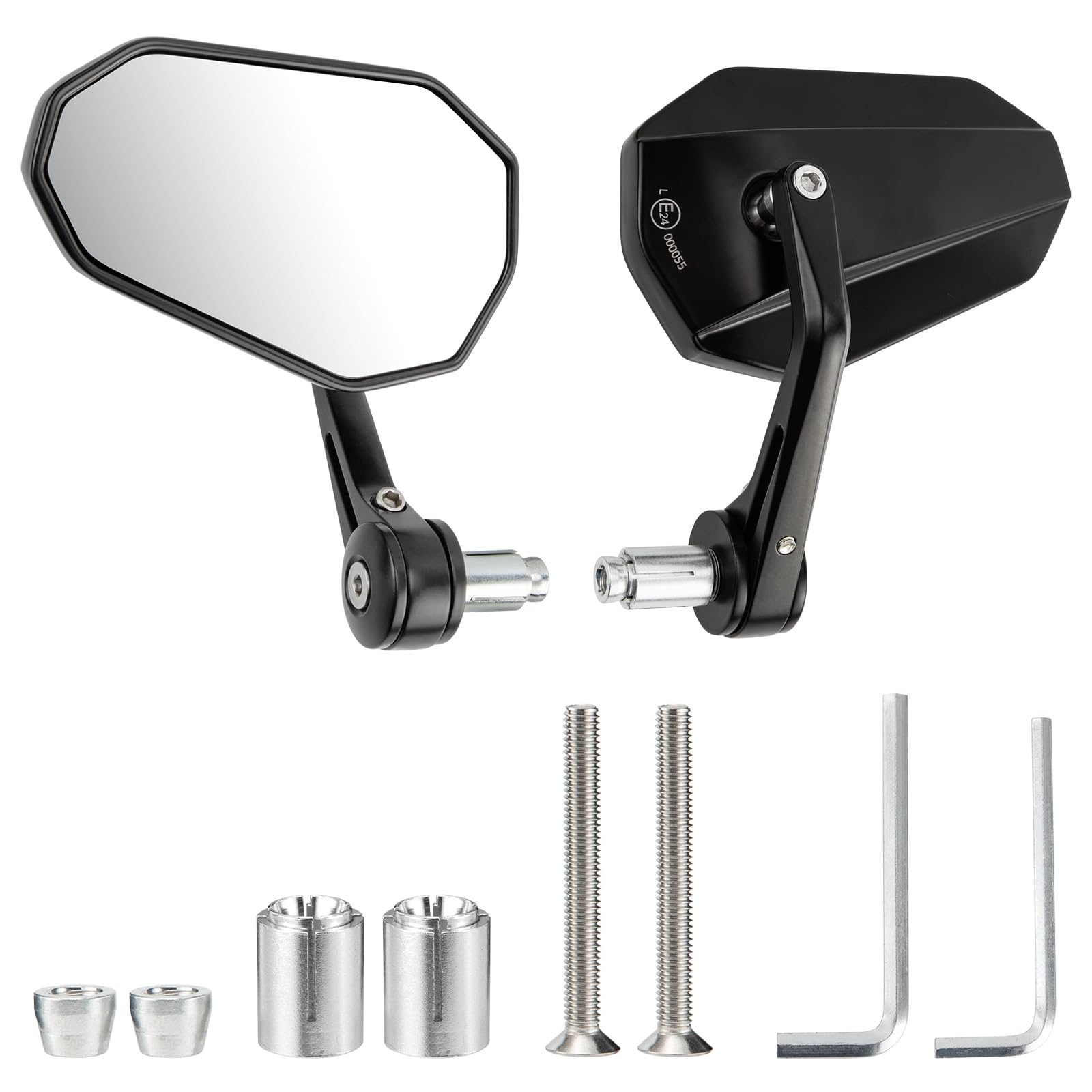 CICMOD Motorcycle Bar End Mirrors 7/8 Handlebar Rear View Side Mirrors Universal Fit for Scooter, ATV, Dirt Bike, Cruiser - 1 