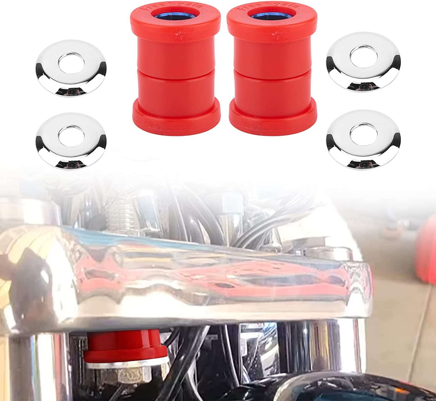 Harley Polyurethane Handlebar Riser Bushings Compatible With Harley Davidson Big Twin 1973-2018, Harley Sportster 1973-2003