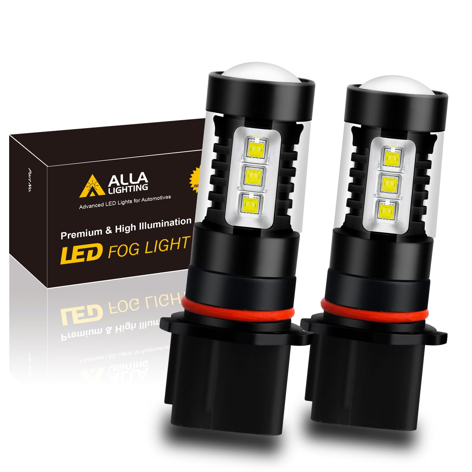 Alla Lighting Bright 12277 P13W Led Daytime Running Lights Bulbs Sh23W, 6000K Xenon White Drl Or Fog Lamps Replacement 3200 Lume