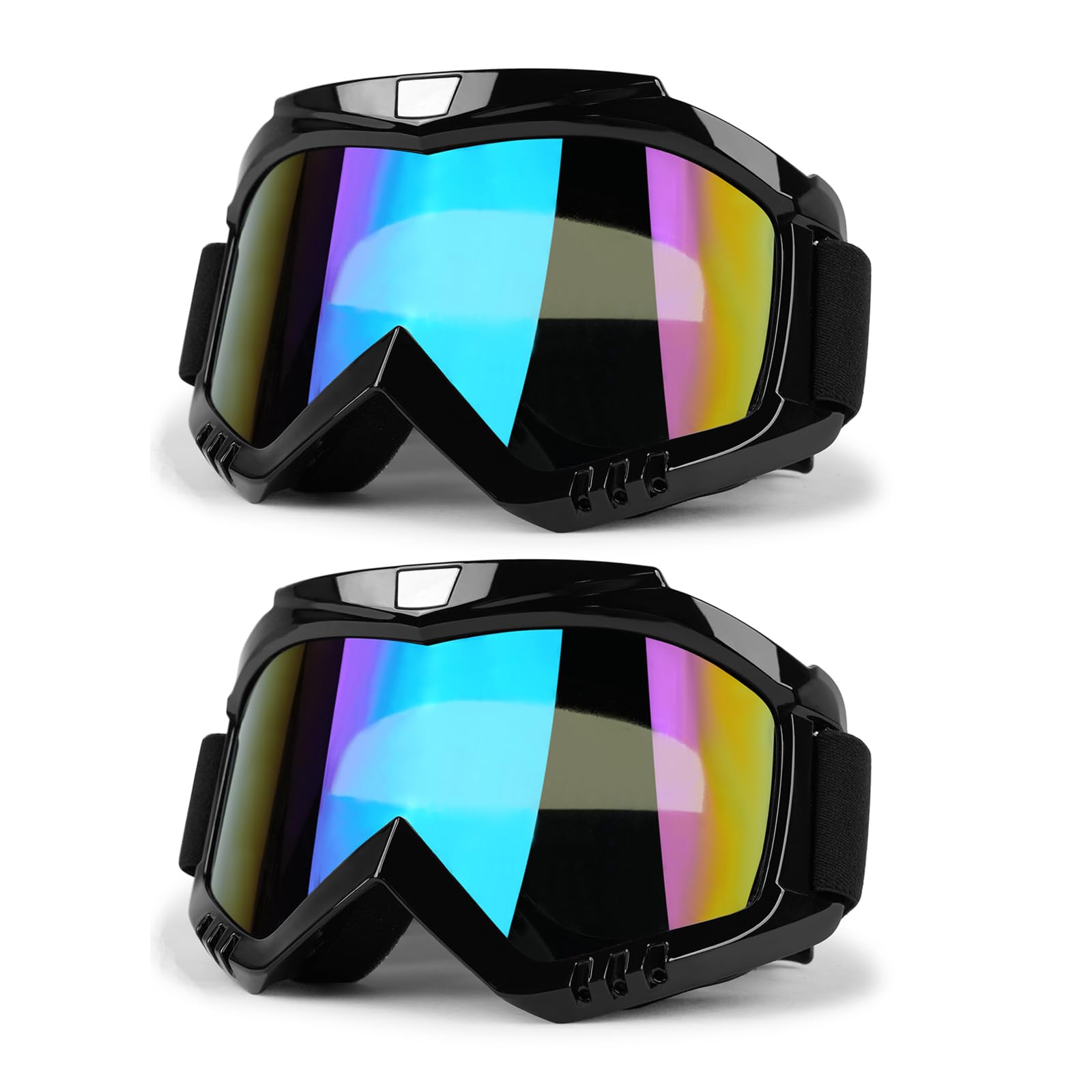 Lmavag Atv Goggles Dirt Bike Goggles 2-Pack Motorcycle Motocross Goggles Riding Racing Goggles Mx Helmet Goggles Windproof Glass