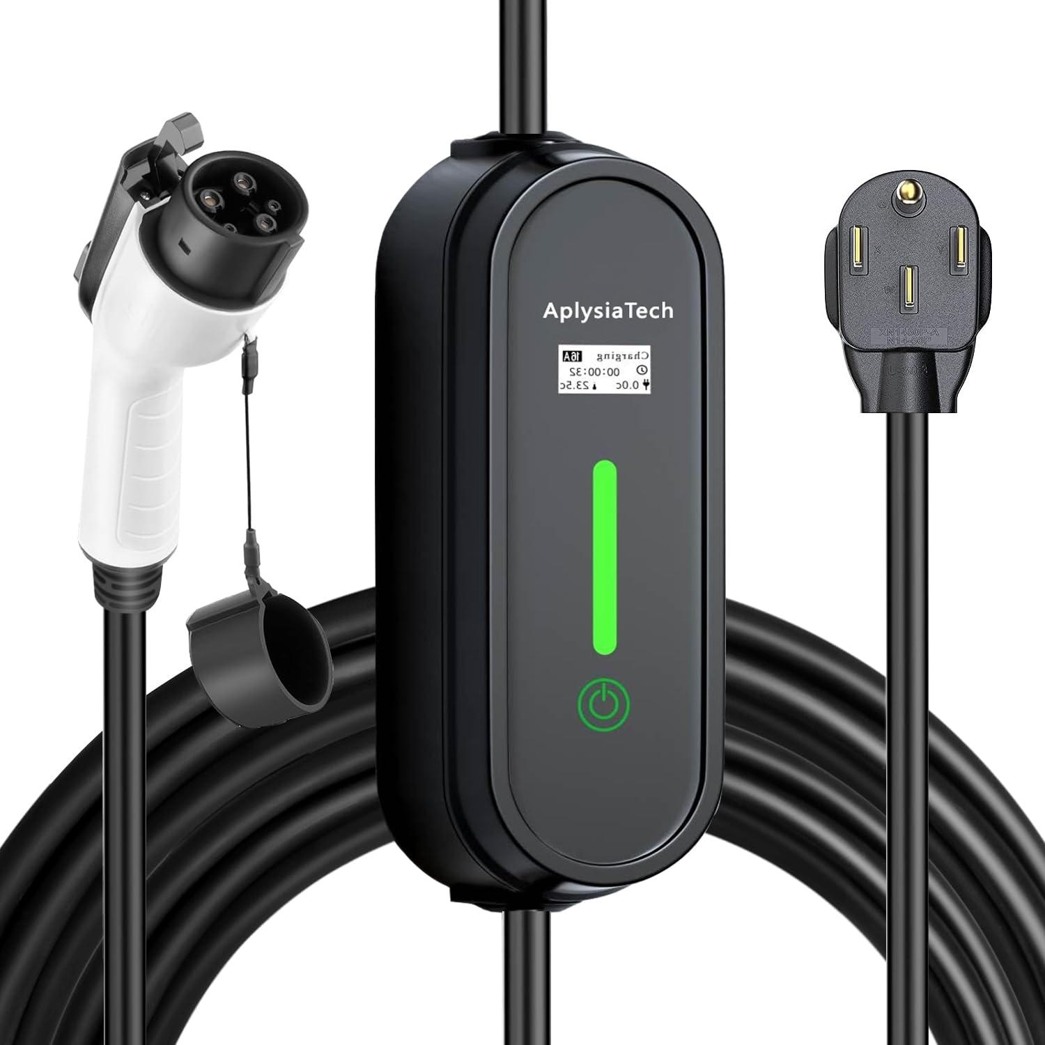 AplysiaTech Level 2 EV Charger, 13/16/24/32/40A Adjustable Plug-in Electric Car Charging Station,Portable EV Charger with 21FT C
