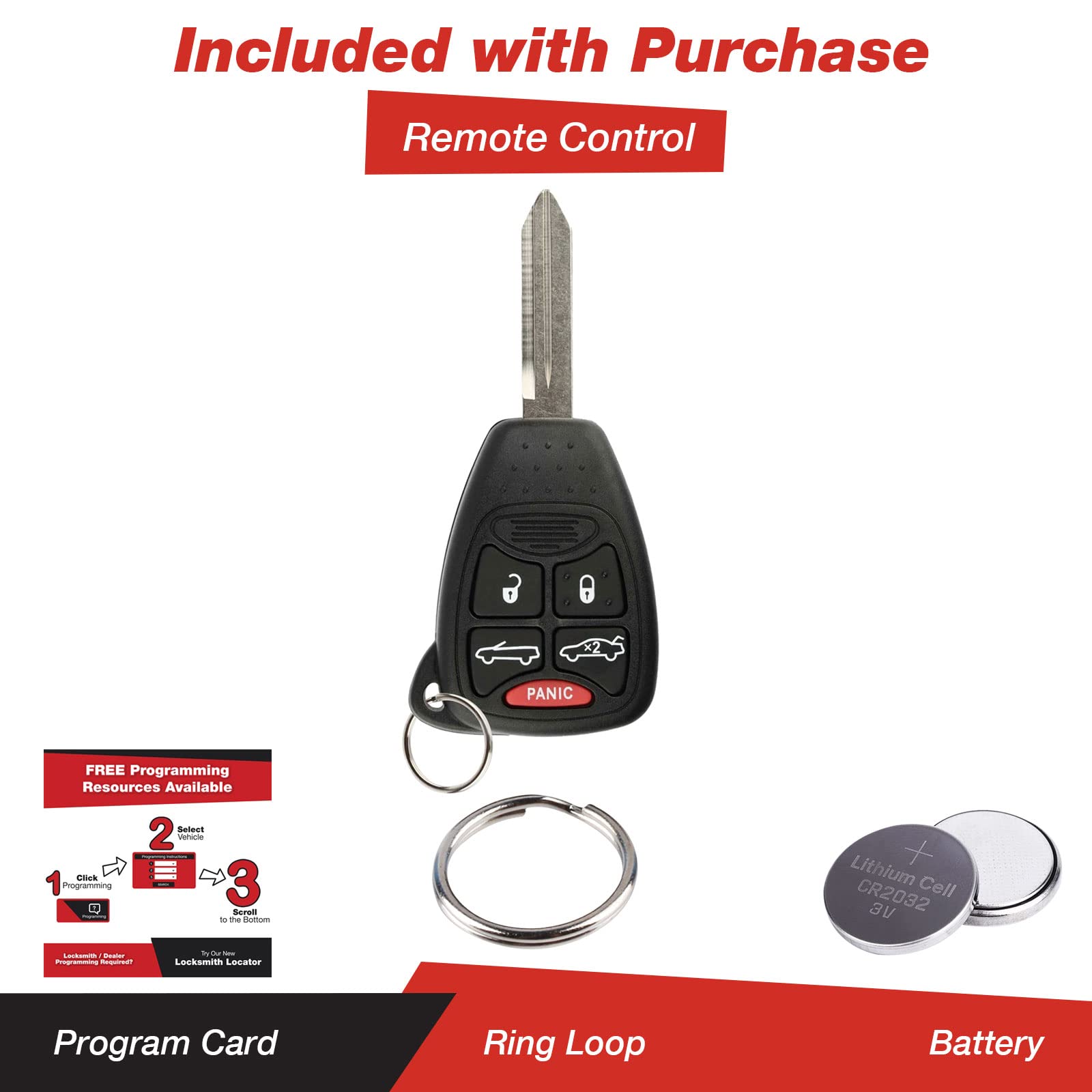 Keyless Entry Remote Key Fob For Chrysler Sebring (Oht692427Aa, Oht692713Aa)