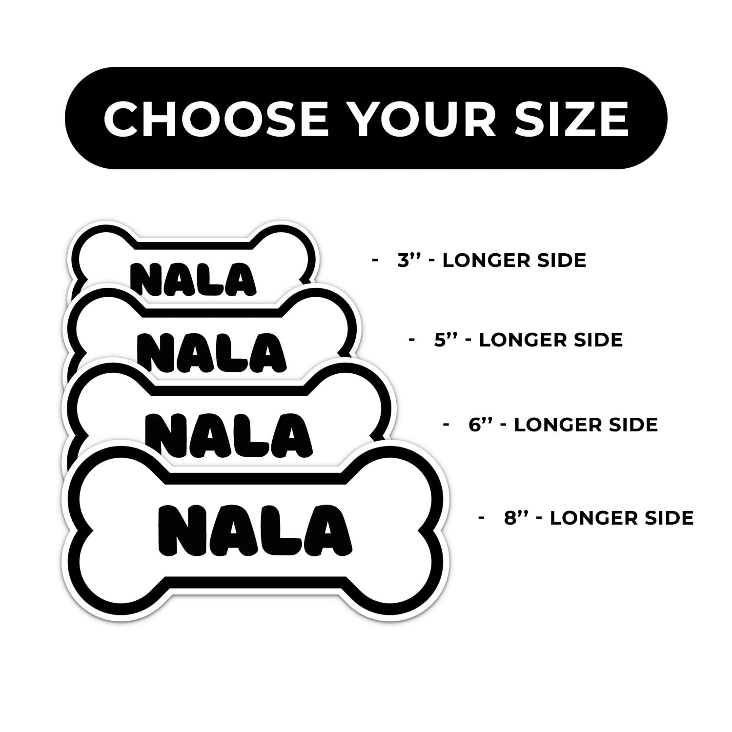 Nala Dog Name Sticker - Waterproof Vinyl Decal For Car Bumper, Laptop, Water Bottle, Wall, And Window, Size - 5'' Longer Side