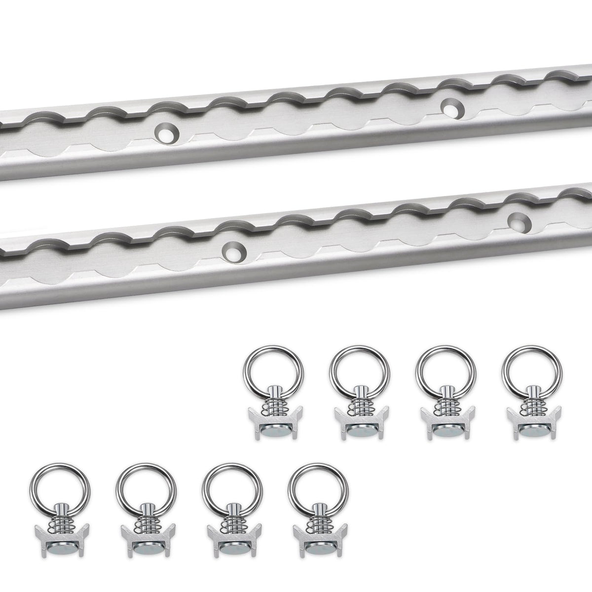 SPARKWHIZ 2pcs 4ft Aluminum L Track Rail with 8pcs Single Stud Fittings, L Track Tie Down System for Enclosed Trailer, Trucks, V